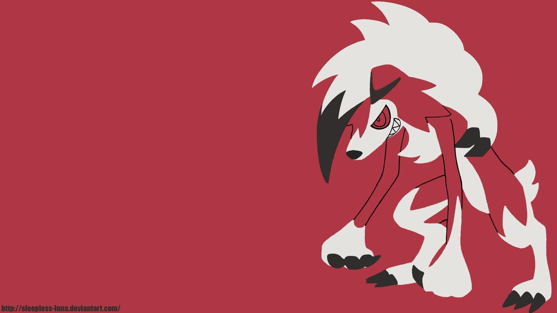 1920x1080 Lycanroc MidnightForm Wallpaper Version3 Outline By Sleepless Luna, Desktop