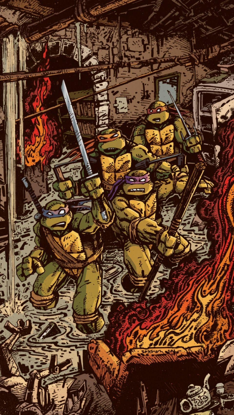 960x1710 Teenage Mutant Ninja Turtles Idw Comic Iphone Wallpaper Laser Time 05, Phone