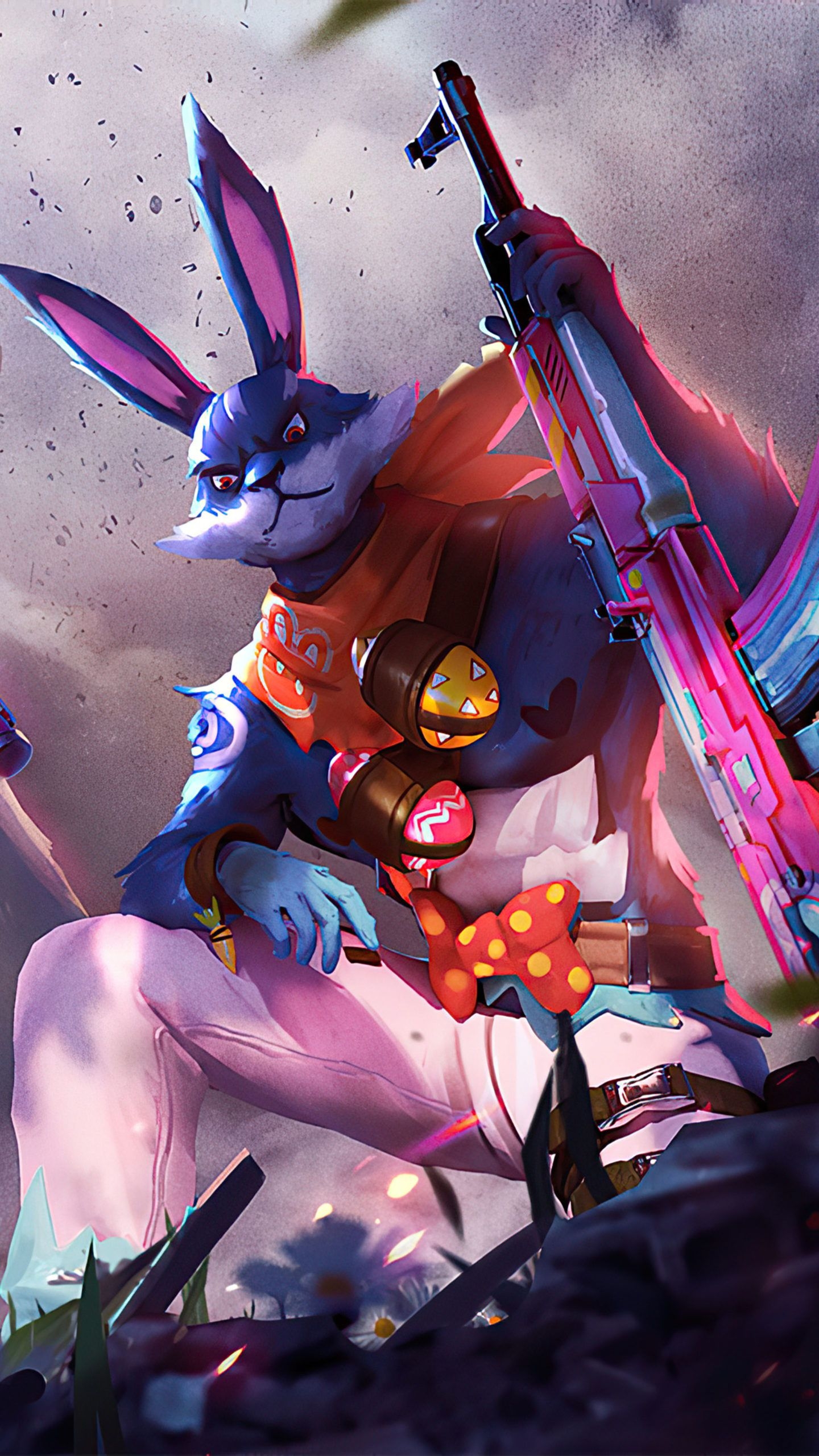 1440x2560 Bunny Easter Garena Free Fire 4K Ultra HD Mobile Wallpaper, Phone