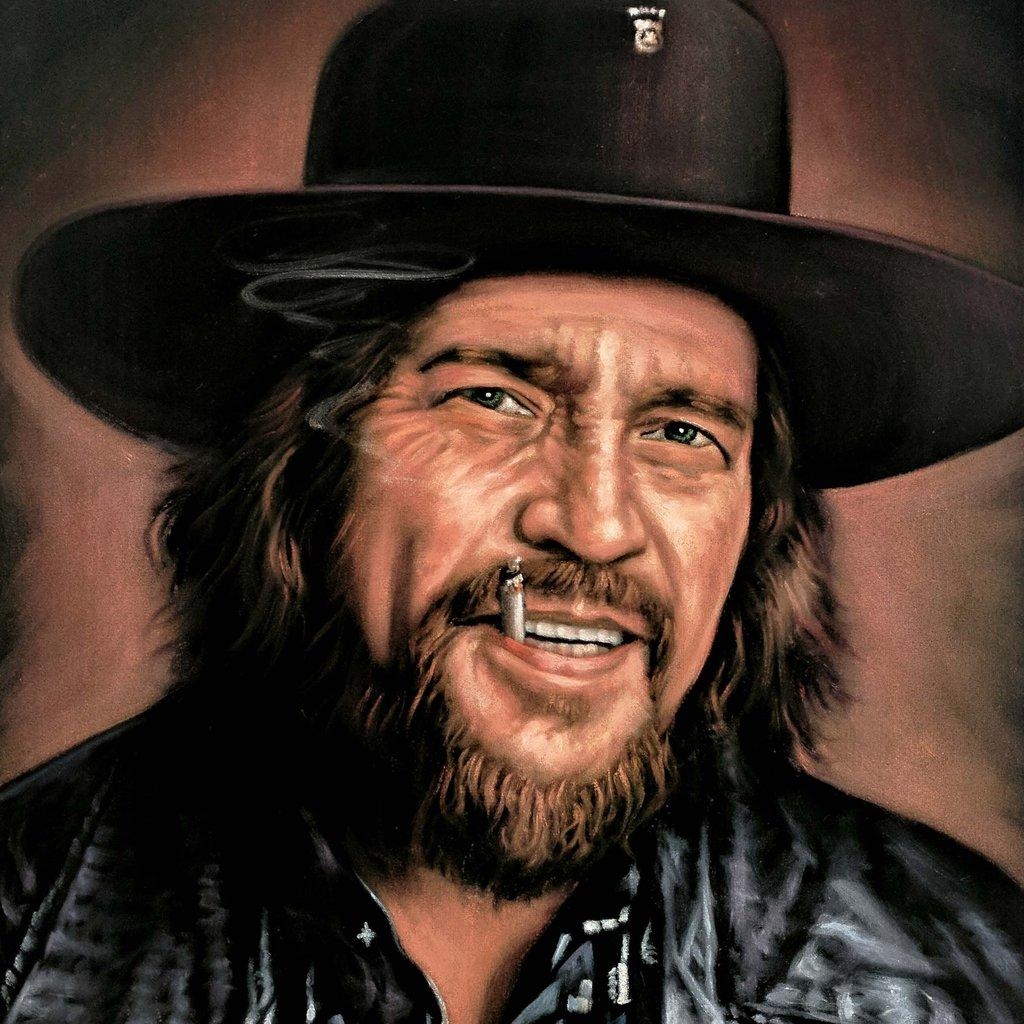 1030x1030 Waylon Jennings portrait; Original Oil painting on Black Velvet, Phone