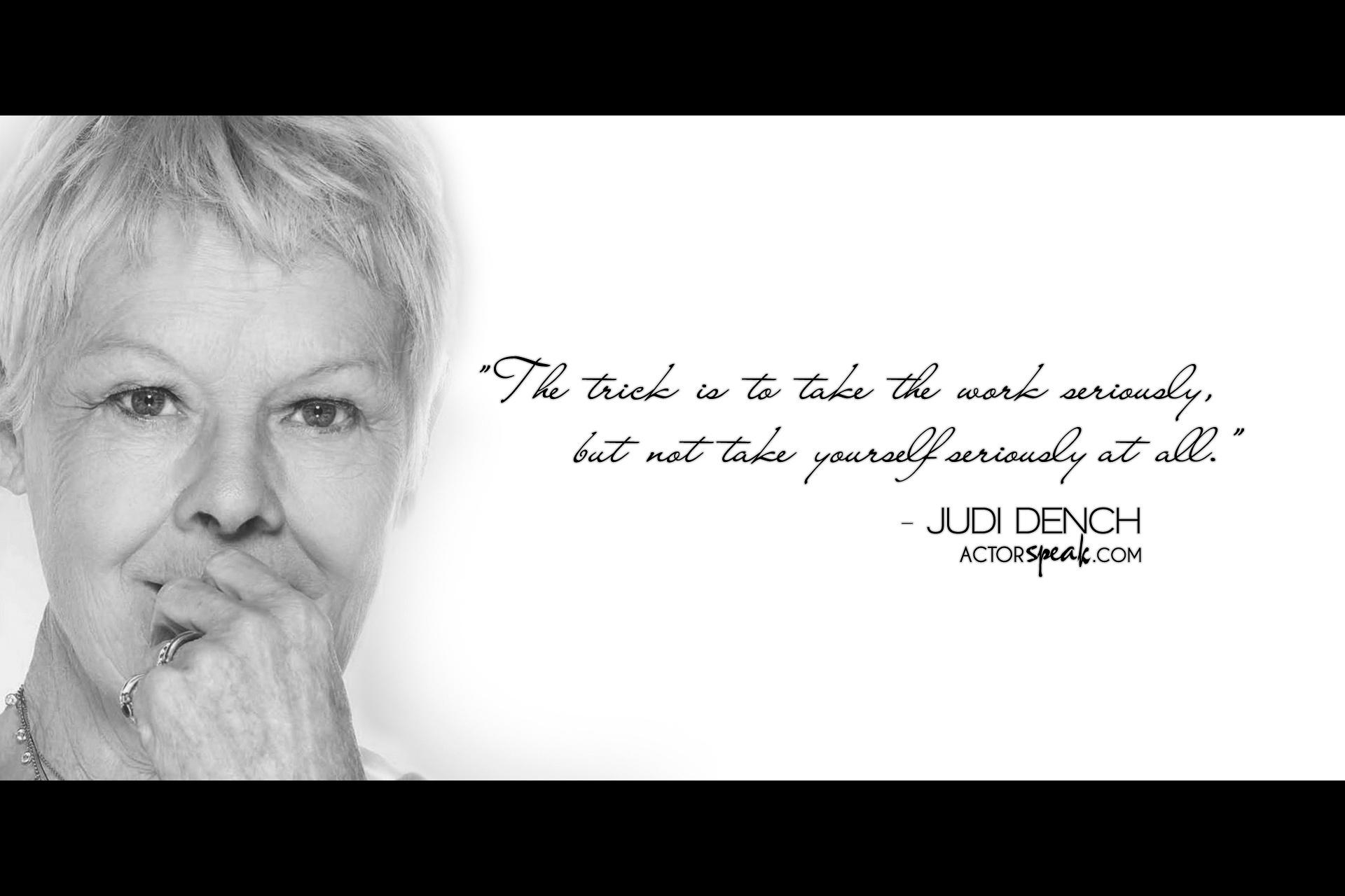 1920x1280 WALLPAPER: Dame Judi Dench Quote on Acting With Photo, Desktop