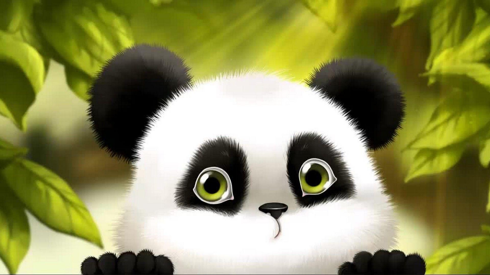 1920x1080 Cute Baby Panda Cartoon Wallpaper. Best HD Wallpaper. Panda image, Cartoon panda, Panda background, Desktop