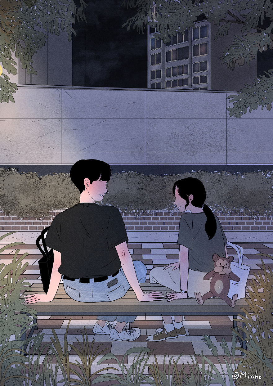 880x1250 Korean Artist Illustrates The Daily Life Of A Loving Couple In An Intimate Way, Phone