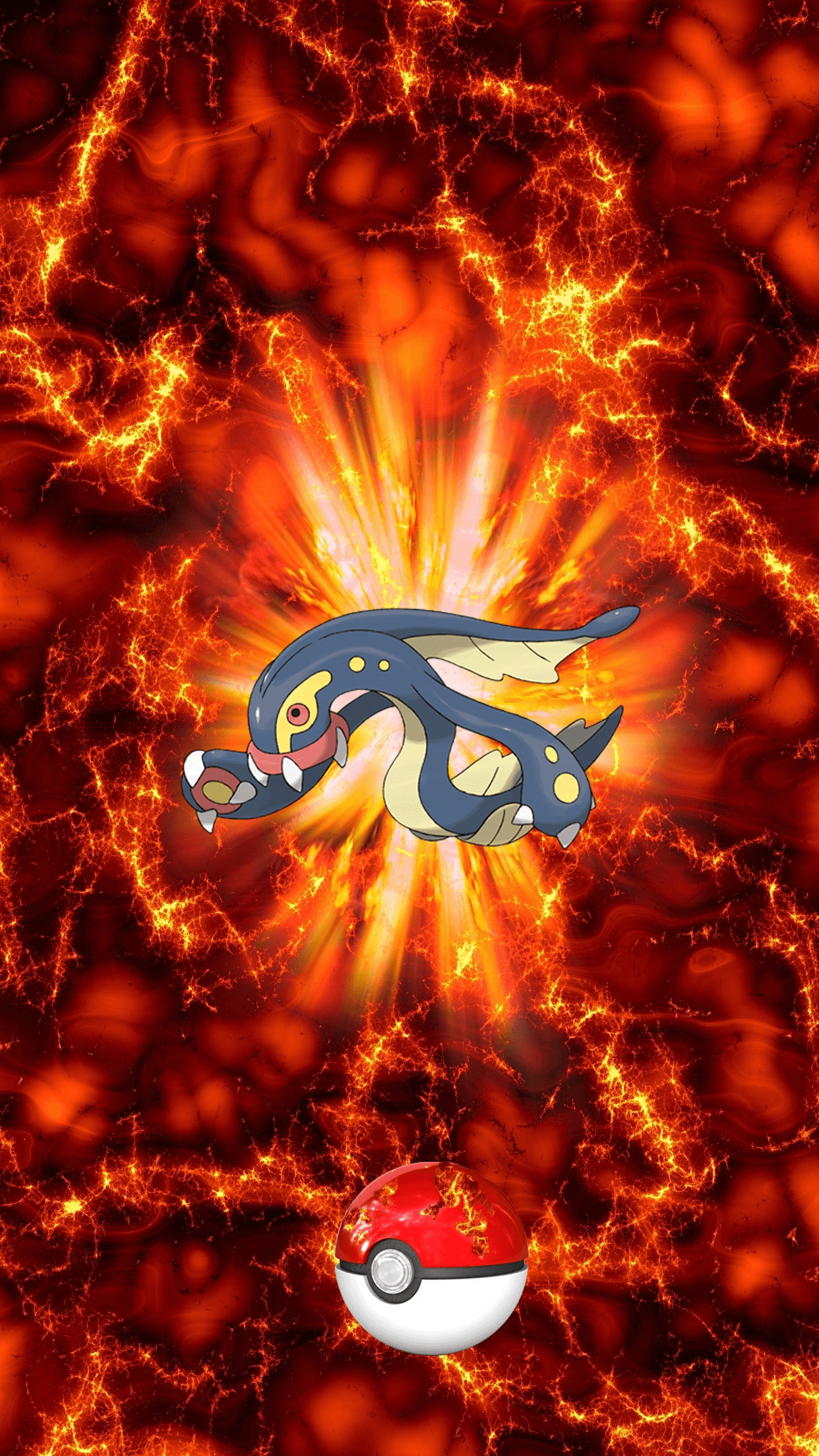 1250x2210 Fire Pokeball Eelektross Shibirudon 17 Eelektrik, Phone