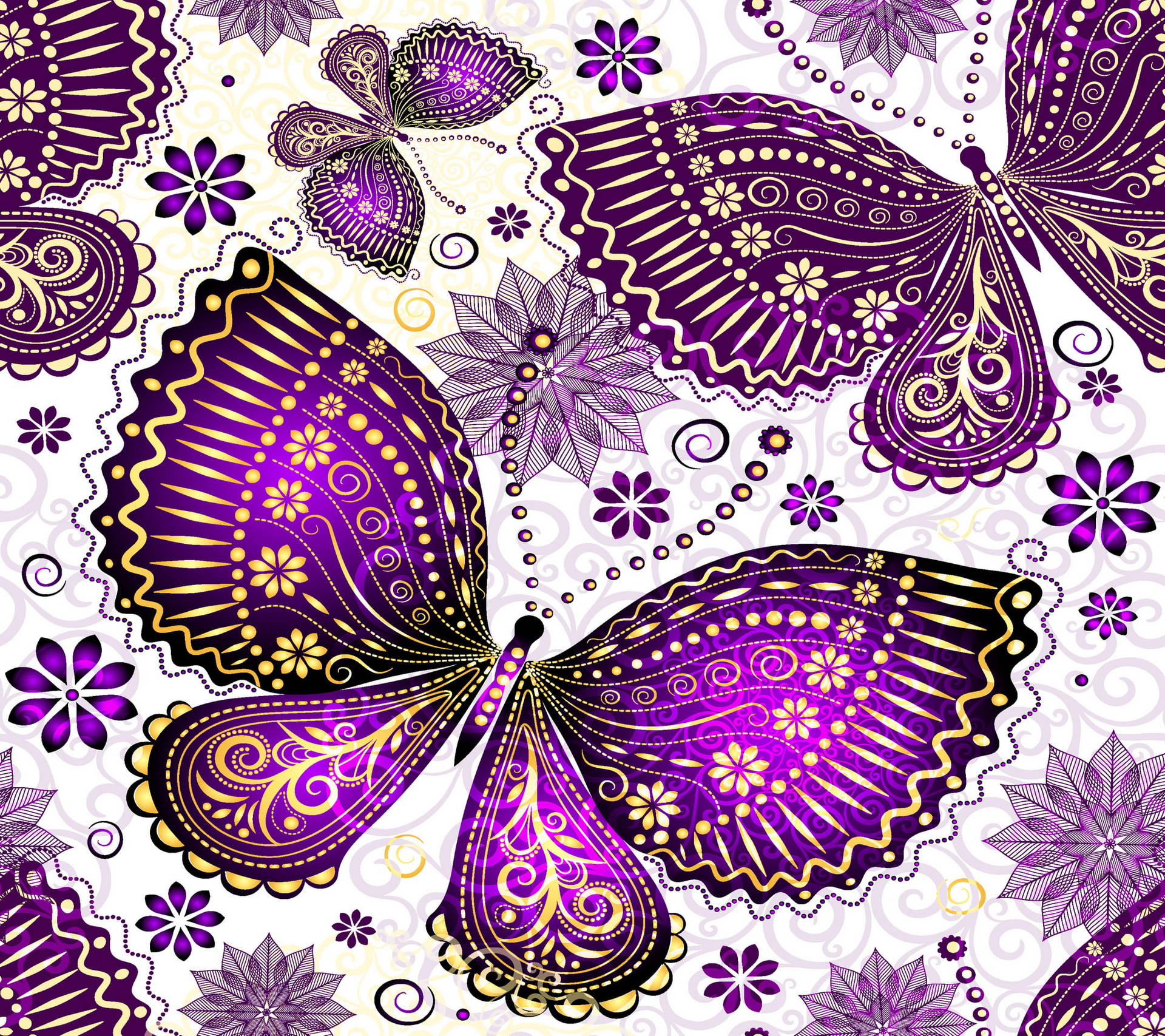 1920x1710 Purple Butterfly Phone Wallpaper, Desktop