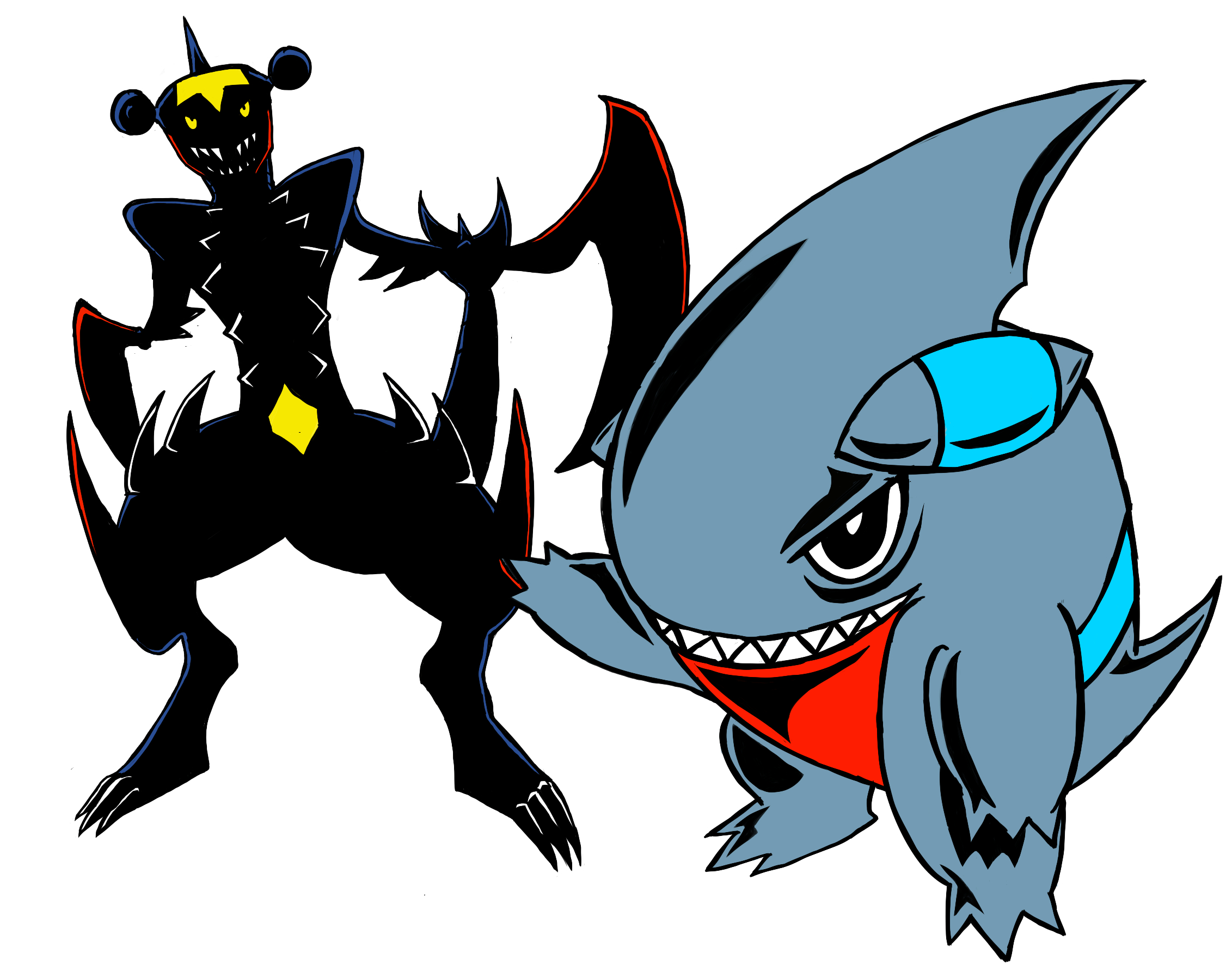 2270x1790 mega garchomp and gible, Desktop