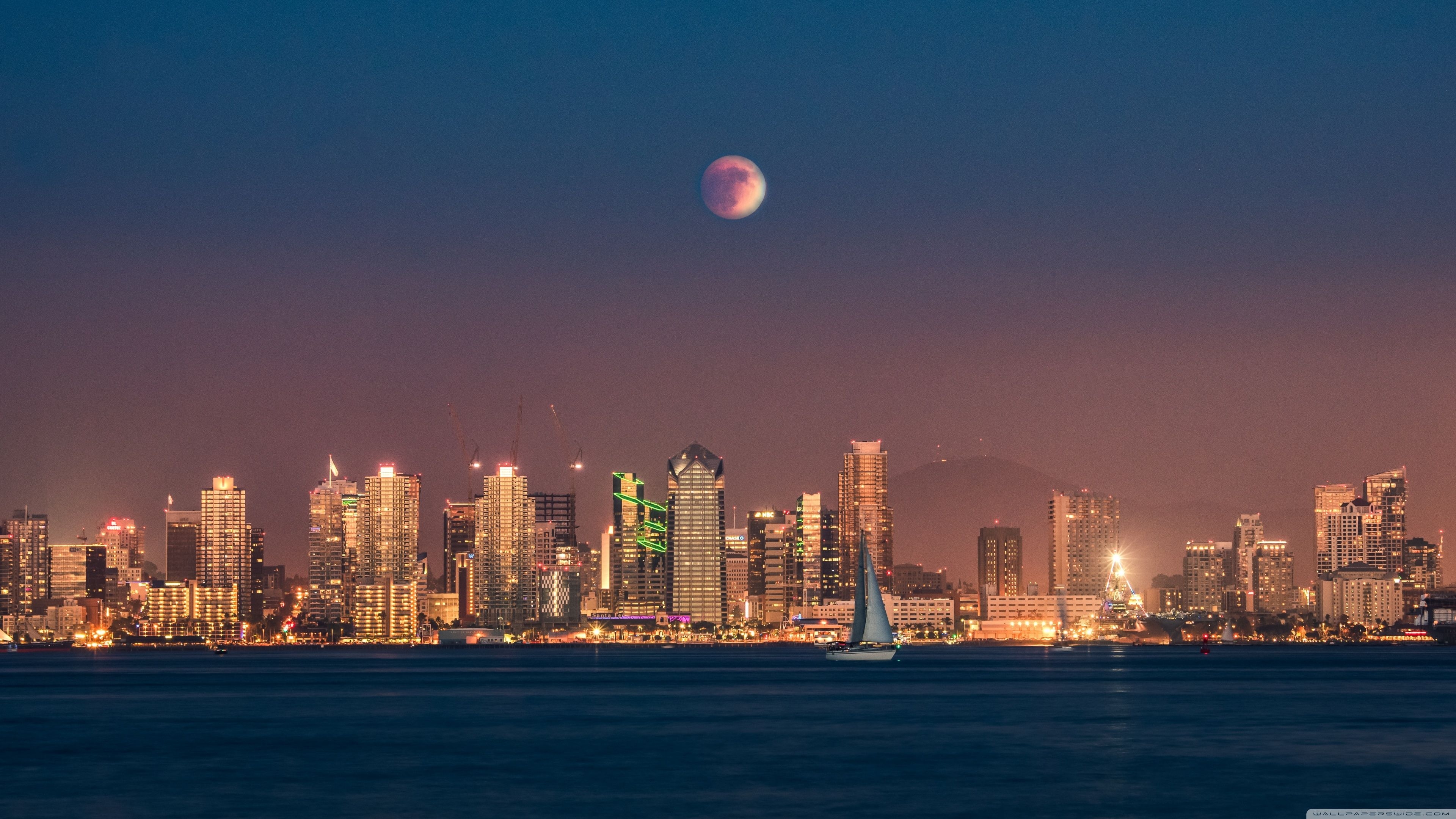 3840x2160 Supermoon Eclipse over San Diego ❤ 4K HD Desktop Wallpaper for 4K, Desktop