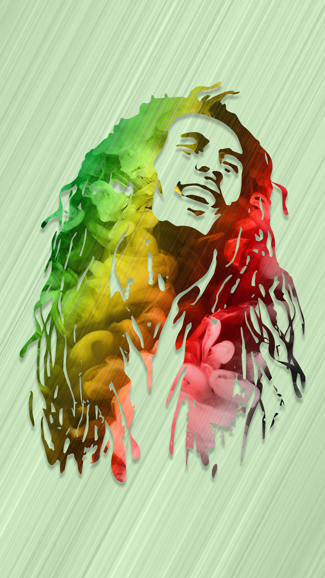 1080x1920 Download Bob Marley Stencil Mint Green Background Wallpaper, Phone