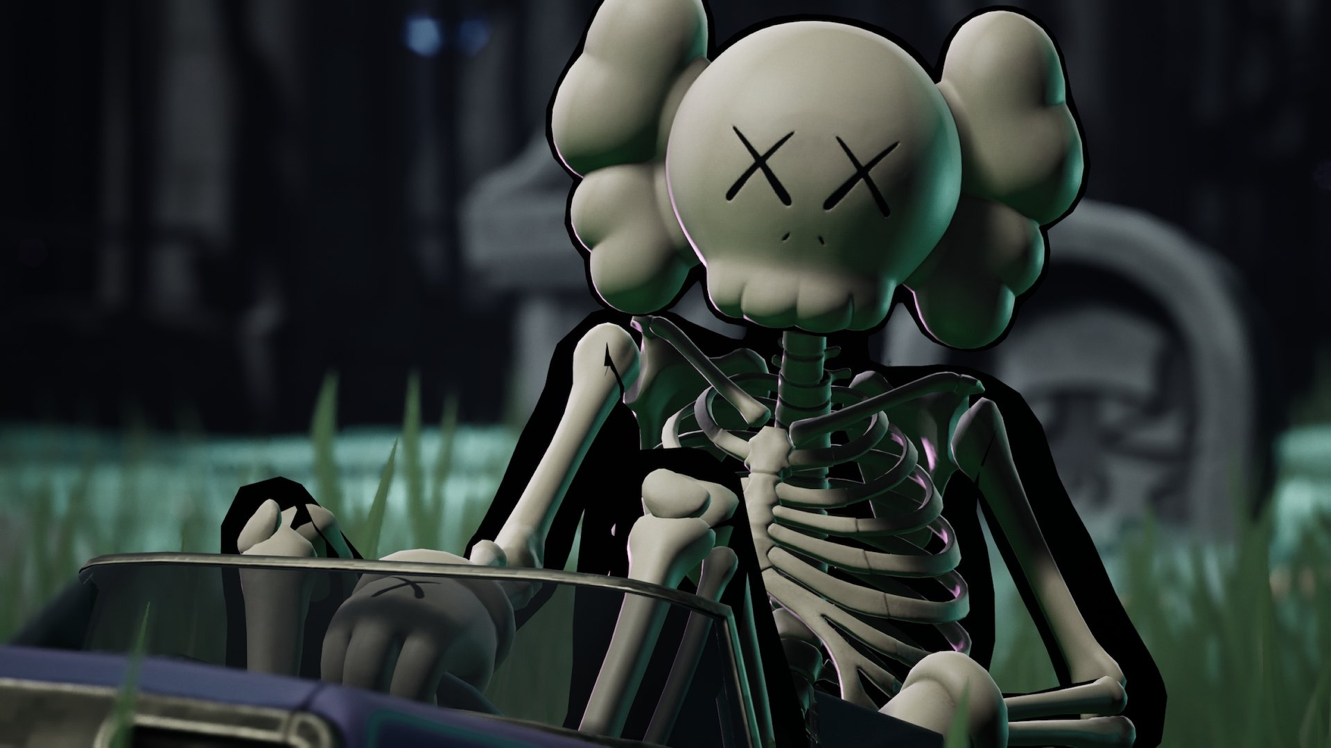 1920x1080 Kaws Skeleton Fortnite wallpaper, Desktop