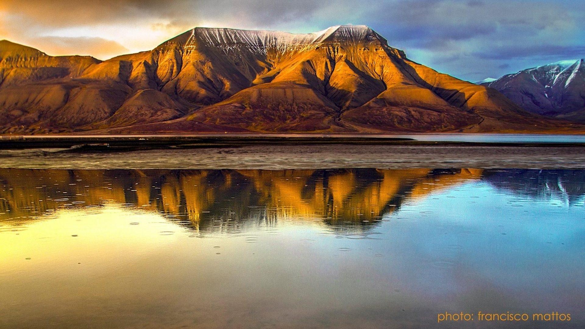 1920x1080 Svalbard Tag wallpaper: Svalbard Sea Reflection Clouds Water Autumn, Desktop