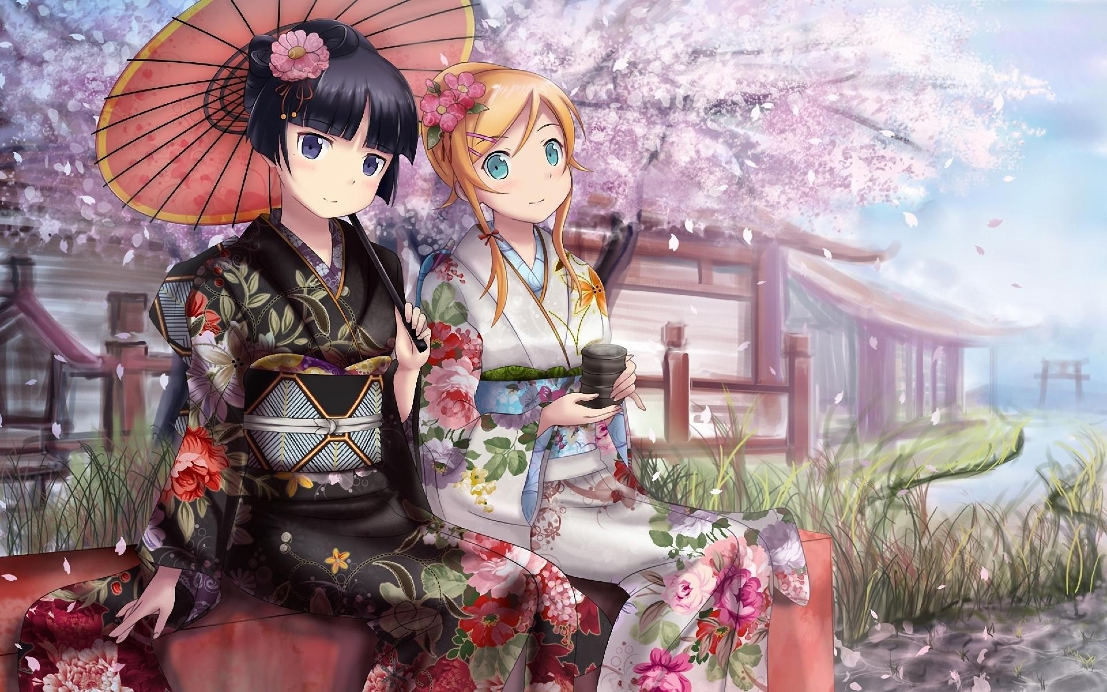 3840x2400 Elegant HD Spring Anime Wallpaper, Desktop