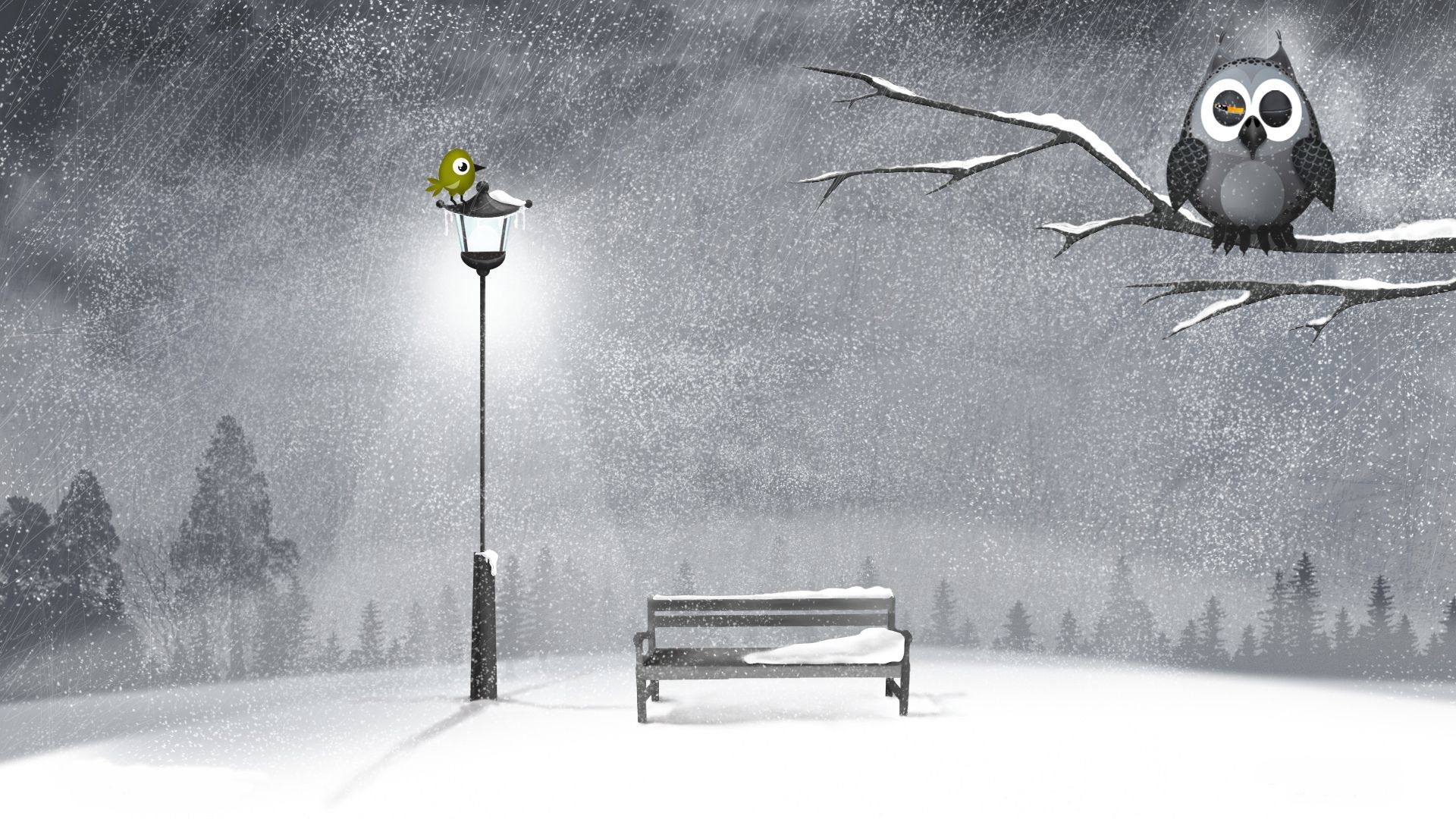 1920x1080 Vector Graphics Pictureque Vector Graphics High Quality Resolutions Winter Season Hd Photography Notebook Wal. Cartoon Wallpaper Hd, Snowfall Wallpaper, Painting, Desktop