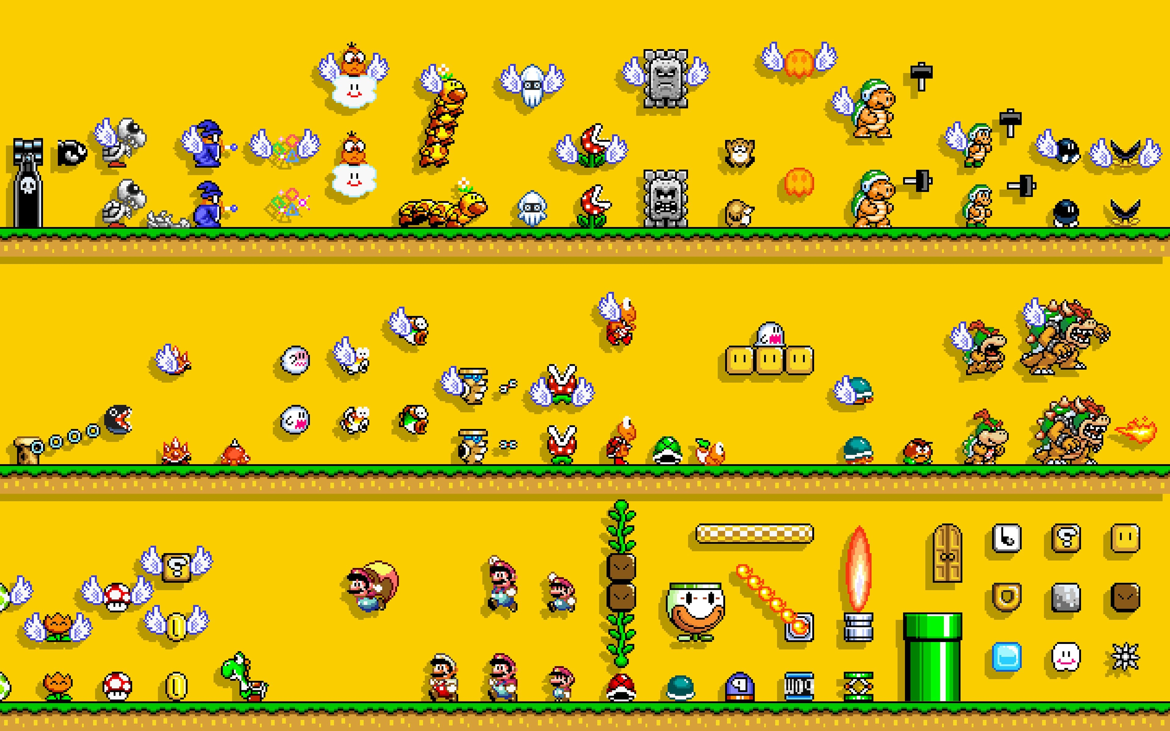 3840x2400 Mario Bros., Video Games, 8 bit, Simple Background, Retro Games, Nintendo Entertainment System, Super Mario Bros. Wallpaper HD / Desktop and Mobile Background, Desktop