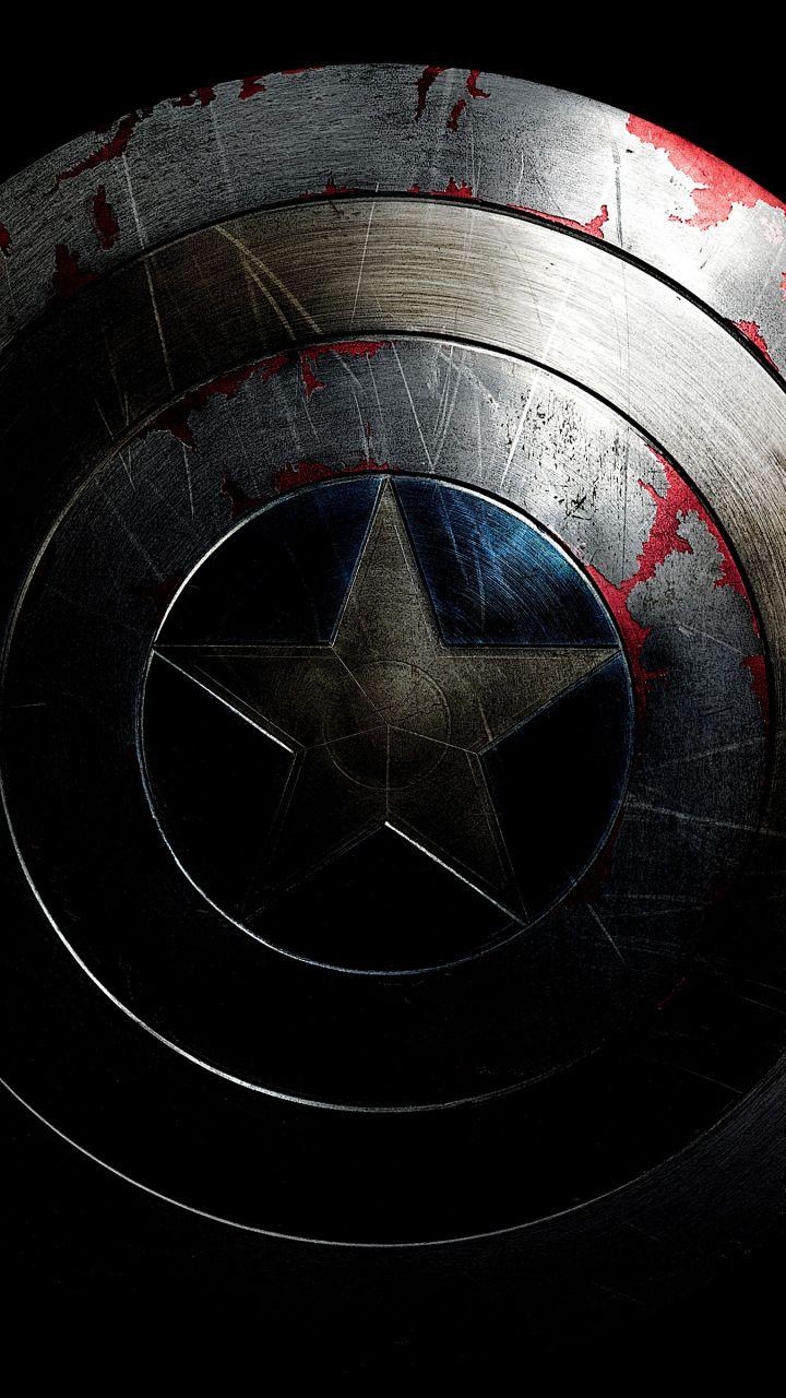 720x1280 Captain America, shield, superhero, dark,  wallpaper. Captain america wallpaper, Captain america shield wallpaper, Captain america picture, Phone