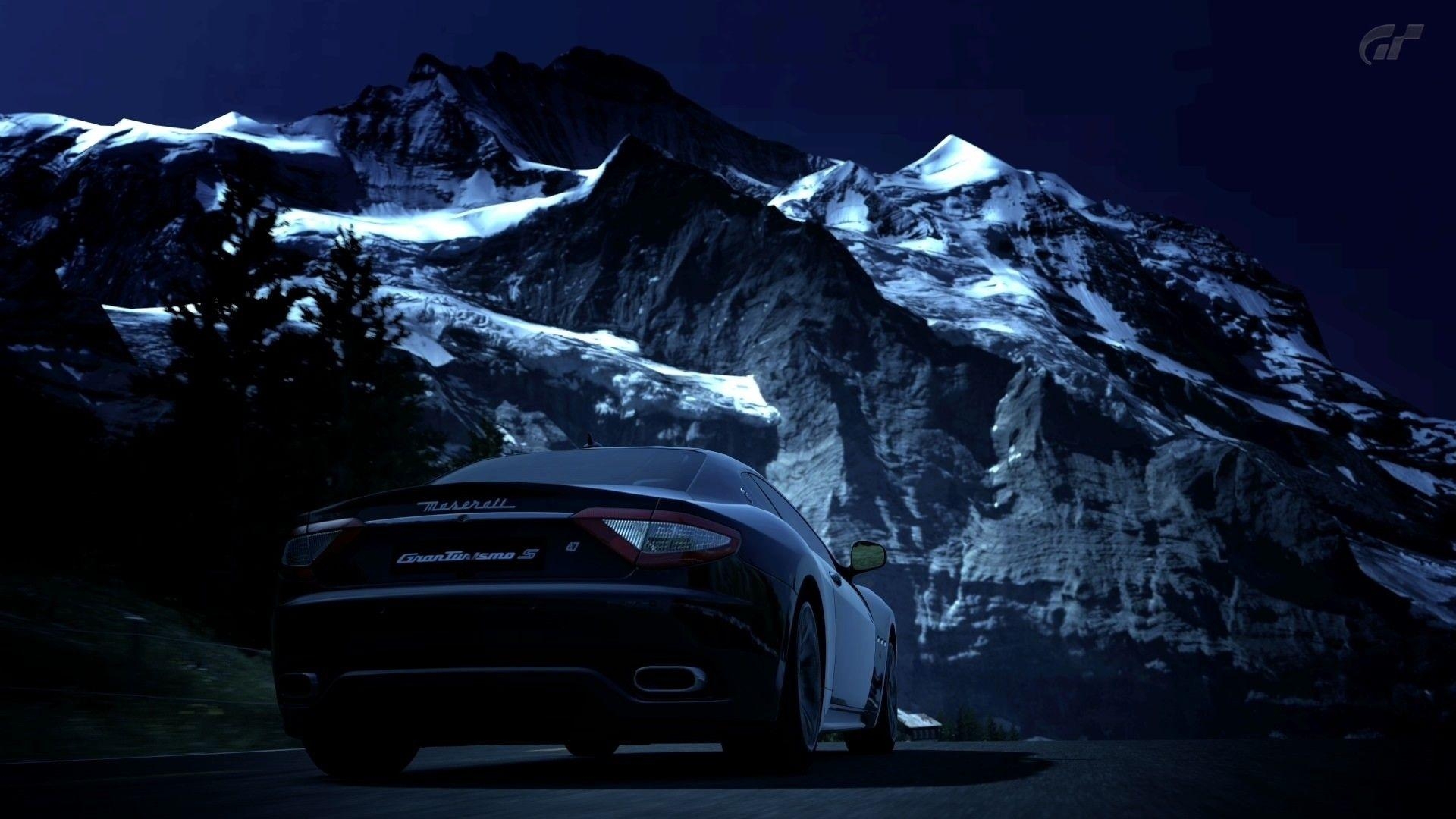 1920x1080 Maserati GranTurismo at the Mountains widescreen wallpaper. Wide, Desktop