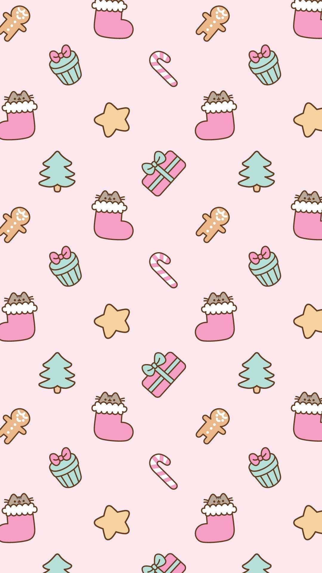 1080x1920 Free Christmas Pusheen Android and iPhone® Wallpaper - #ClairesBlog, Phone