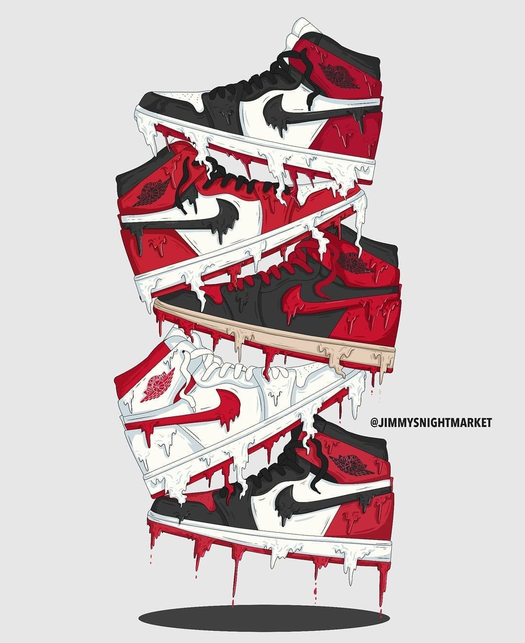 1080x1330 JIMMY. ARTIST on Instagram: “RED DRIP!! Jordan 1s artwork available now on the shop! Variety of paper. Cool nike wallpaper, Nike wallpaper, Sneakers wallpaper, Phone