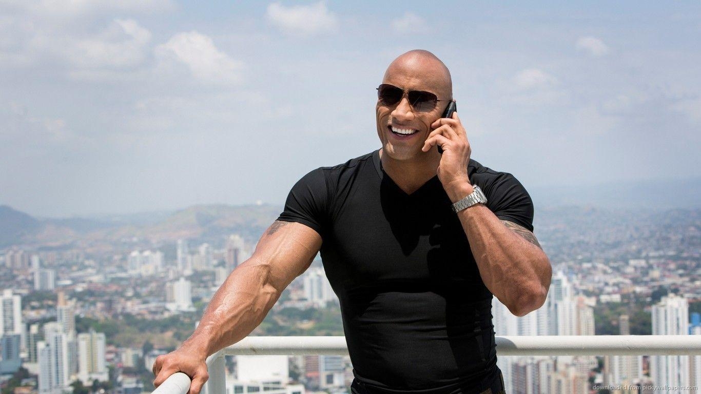 1370x770 Download  Dwayne Johnson Talking And Smiling Wallpaper, Desktop