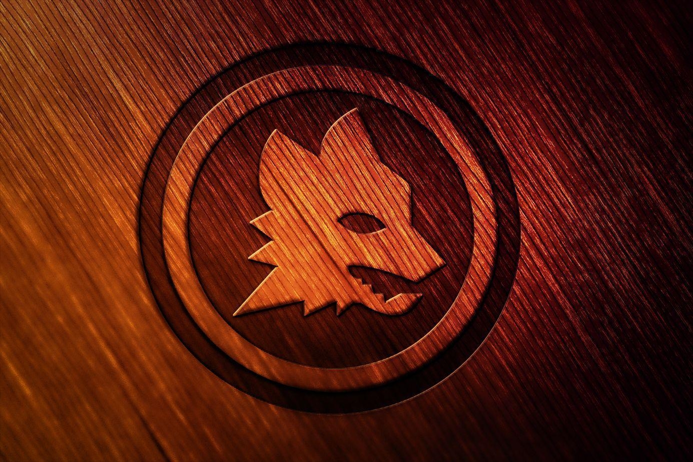 1390x930 A.S. Roma Wooden Wolf, Desktop