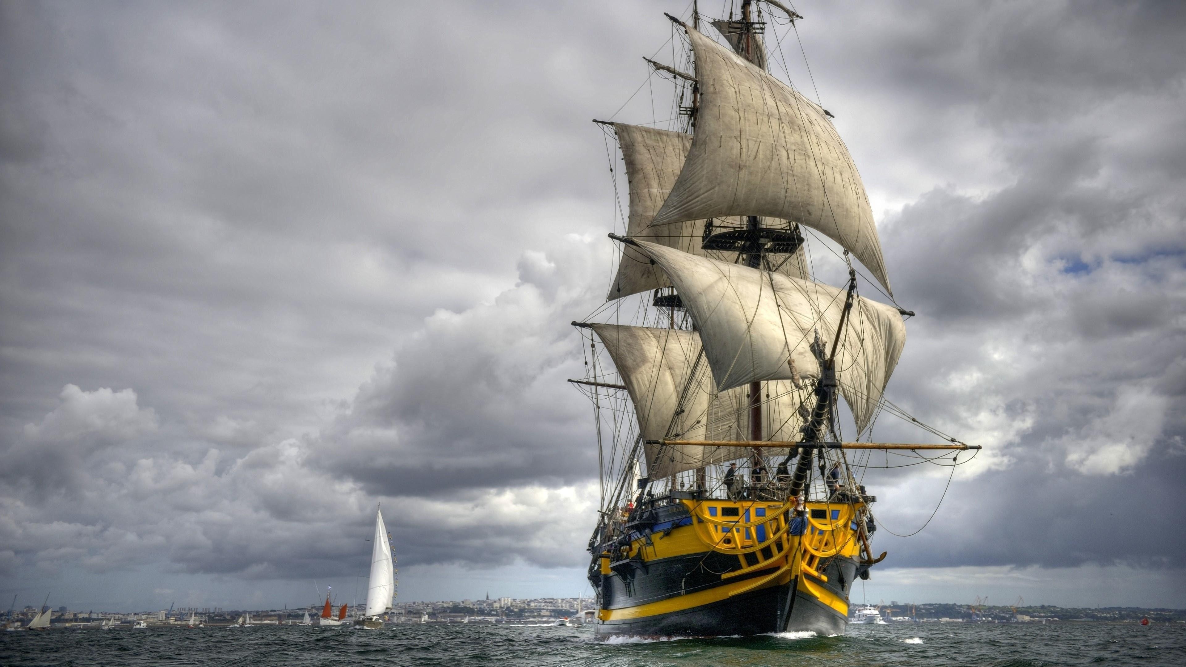 3840x2160 Sailing Ship Wallpaper, Desktop