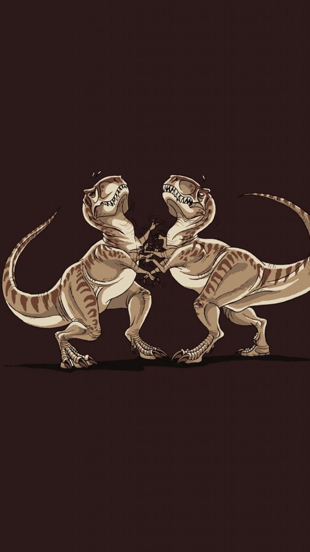 1080x1920 Funny Dinosaur Fight S5 Wallpaper, Phone