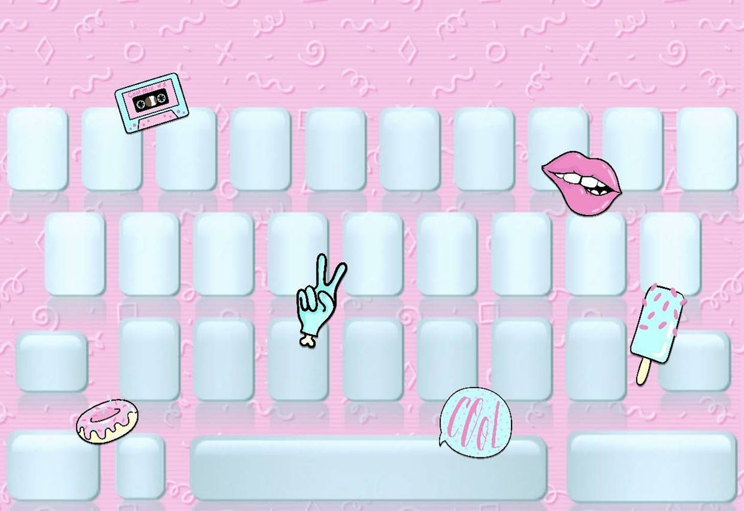 1460x1000 A Cutesy Sticker Keyboard Aesthetic, Desktop