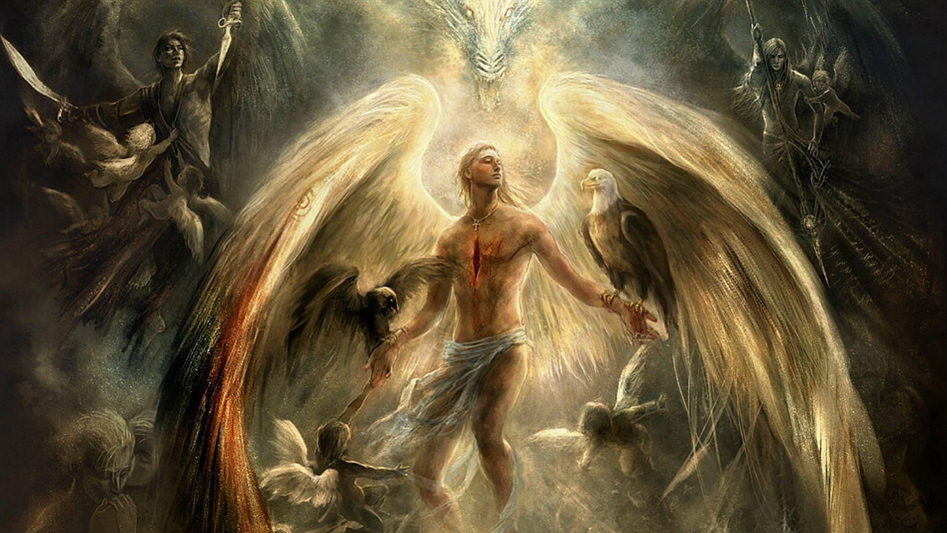 3840x2160 Wallpaper Of Angels. Angel wallpaper, Youtube art, Archangels, Desktop