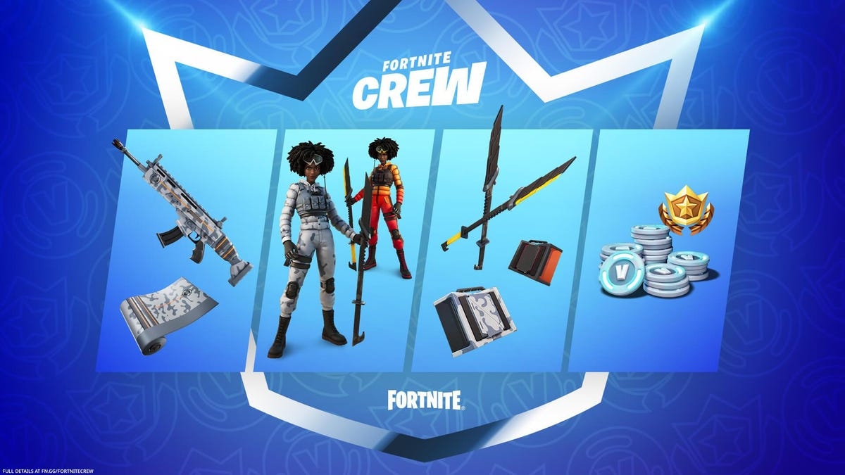 1200x680 Fortnite' January 2022 Crew Pack, Snow Stealth Slone Skin Revealed, Desktop