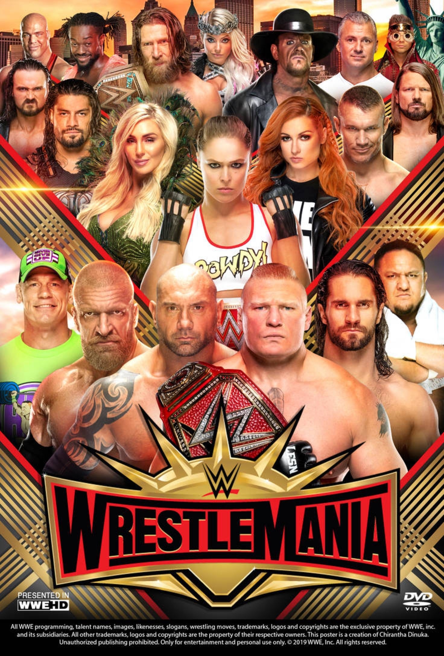 1480x2180 WWE WrestleMania 35 Poster, Phone