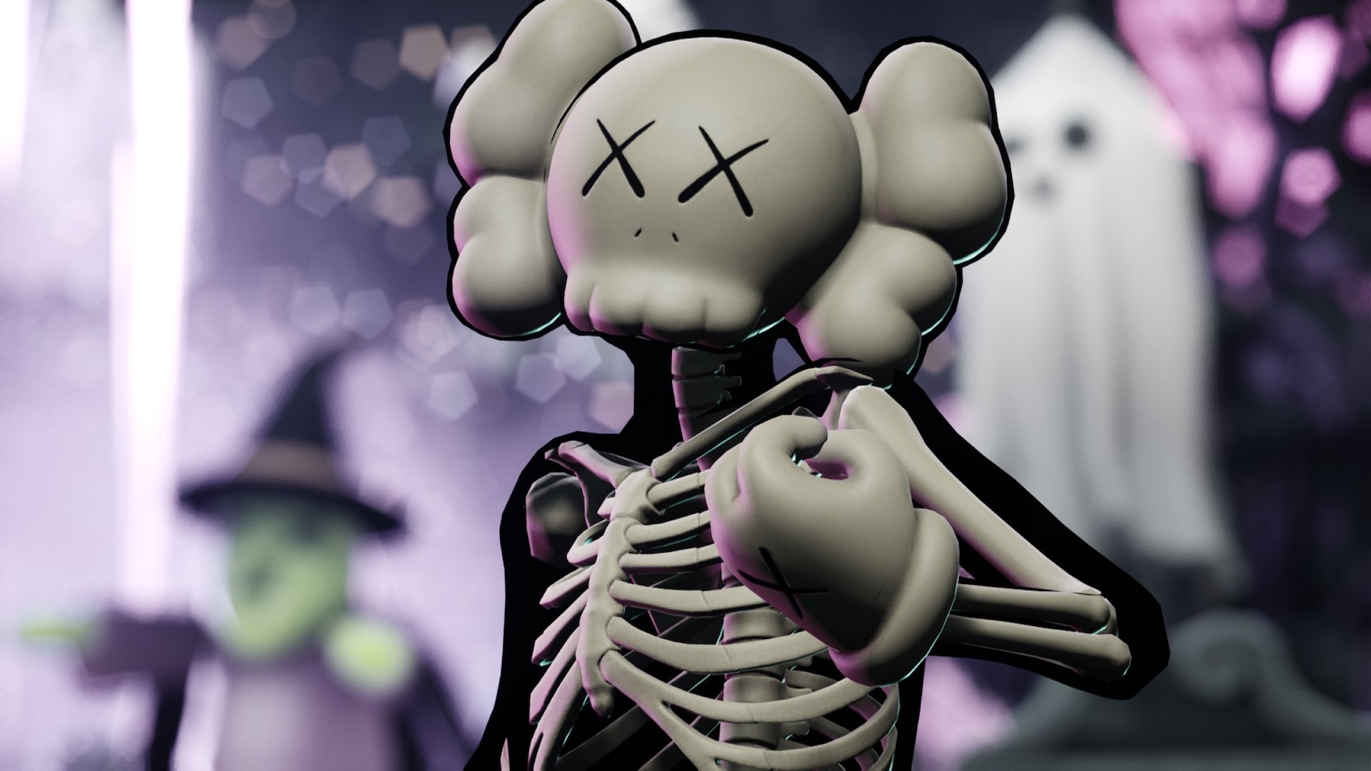 1920x1080 Kaws Skeleton Fortnite wallpaper, Desktop