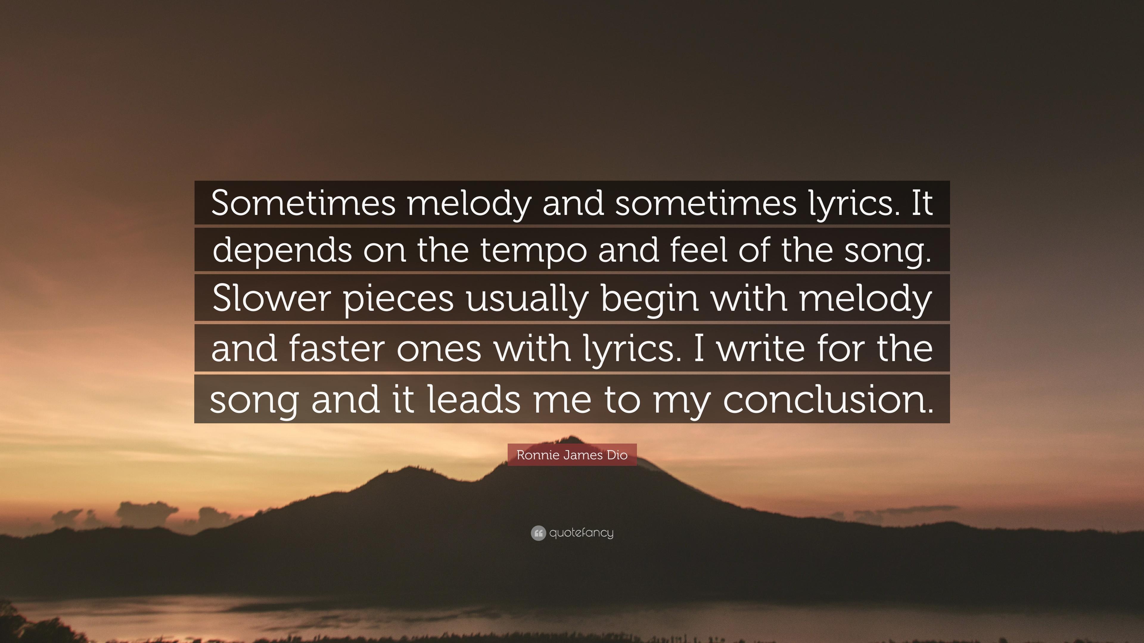 3840x2160 Ronnie James Dio Quote: “Sometimes melody and sometimes lyrics. It, Desktop