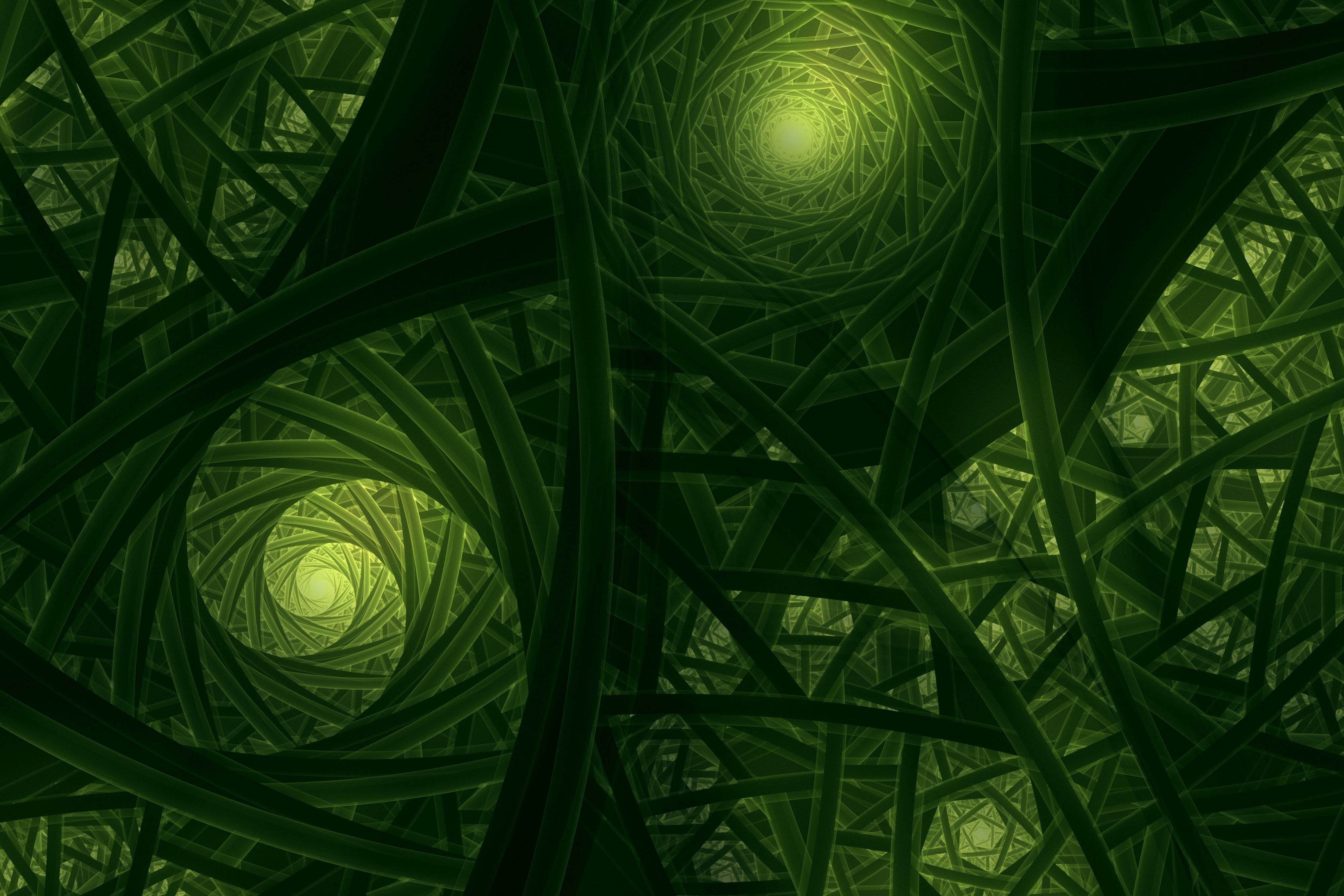 4000x2670 #Fractals, K, #Green, Desktop