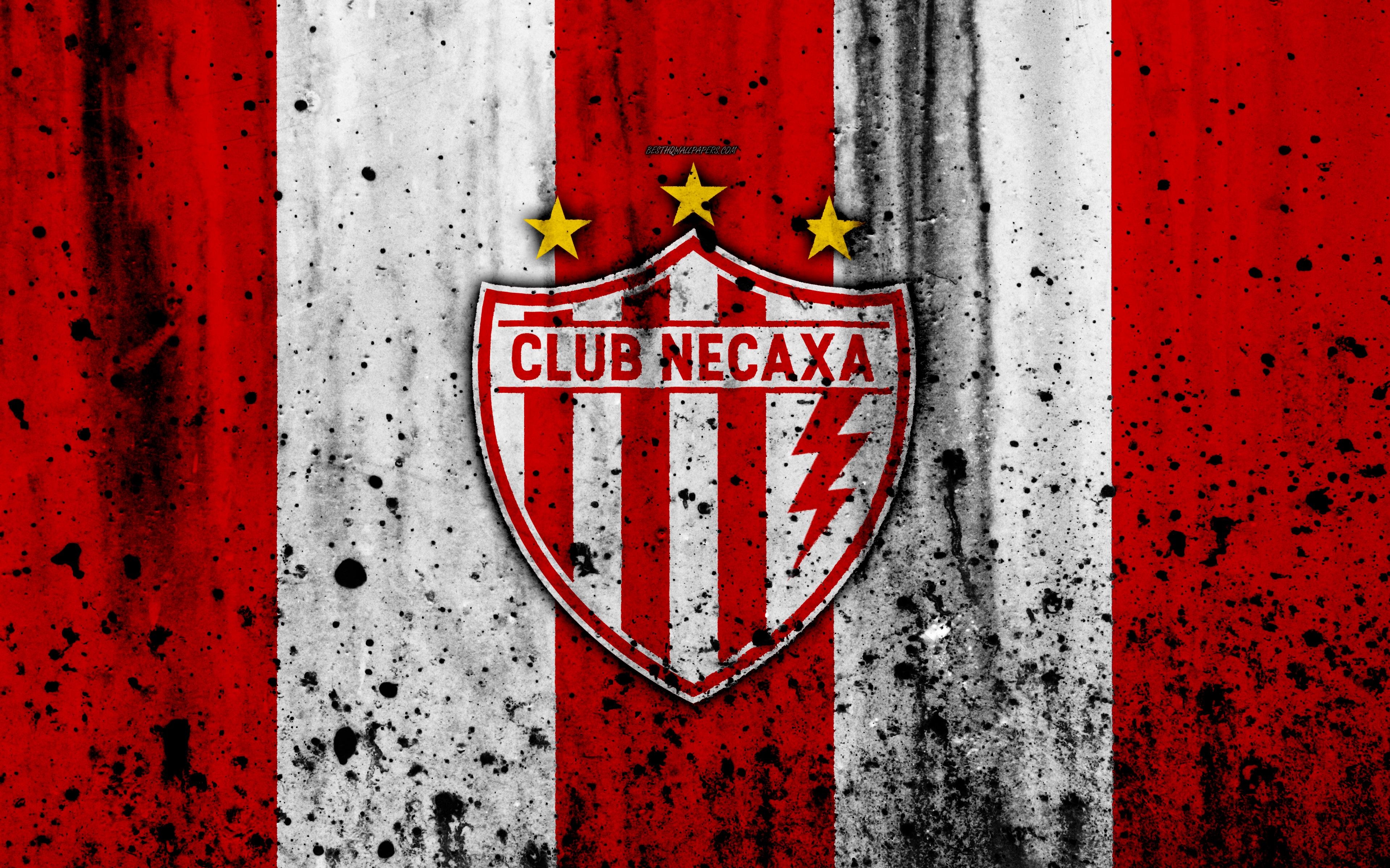 3840x2400 Download wallpaper 4k, FC Necaxa, grunge, Liga MX, soccer, art, Desktop