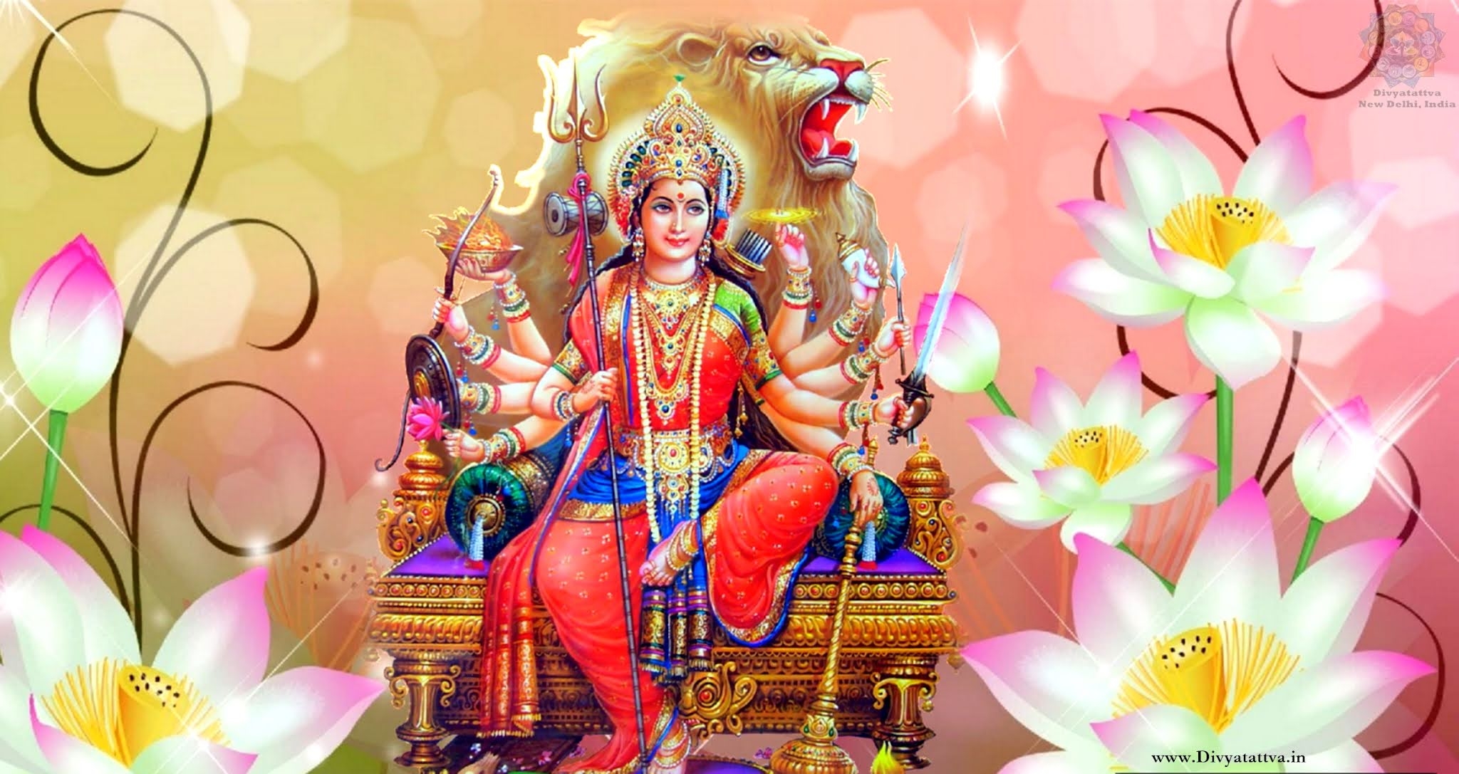 2050x1090 Durga Maa 4K HD Widescreen Wallpaper & Devi Background Image, Desktop