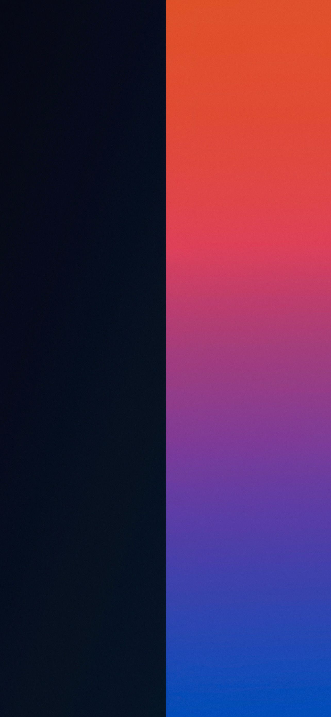 1290x2780 Duo iPhone wallpaper with split colors, Phone