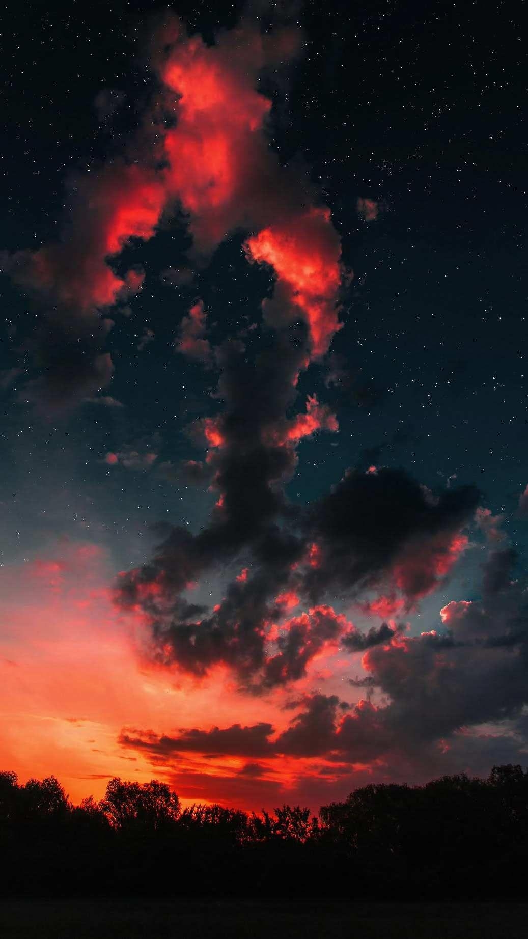 1040x1850 Sunset Clouds Space Stars iPhone Wallpaper in 2019, Phone