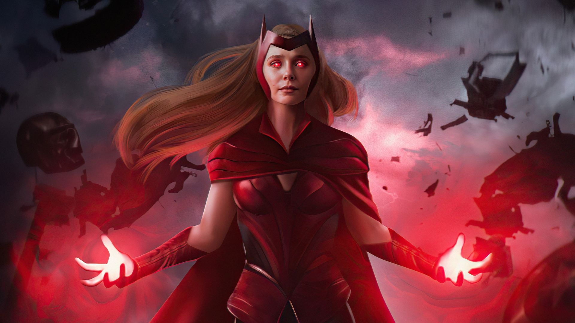 1920x1080 Desktop wallpaper the scarlet witch, wanda vision, fan art, HD image, picture, background, 751c3b, Desktop