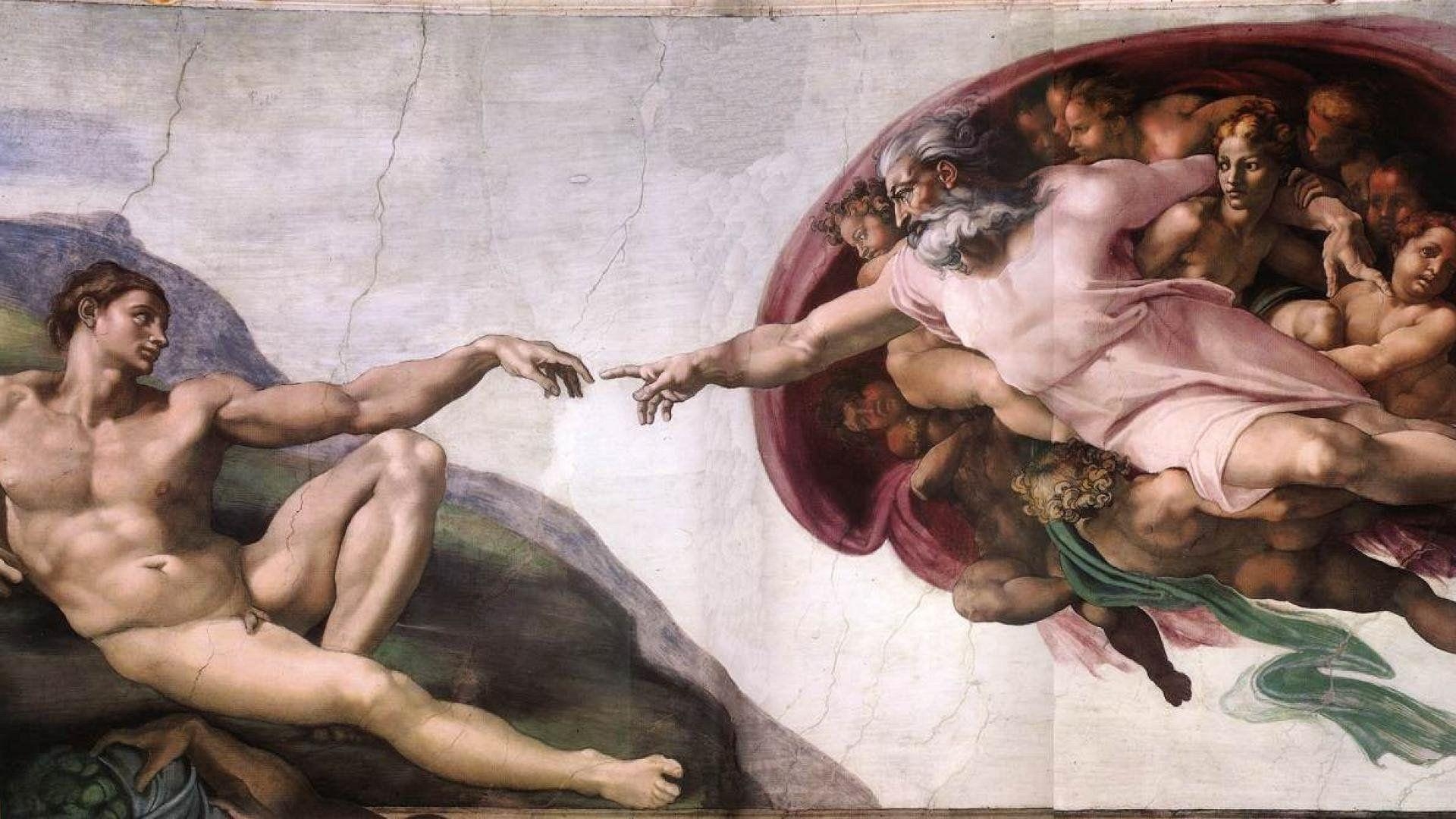 1920x1080 Wallpaper Michelangelo Sistine Chapel The Creation Of Adam, Desktop