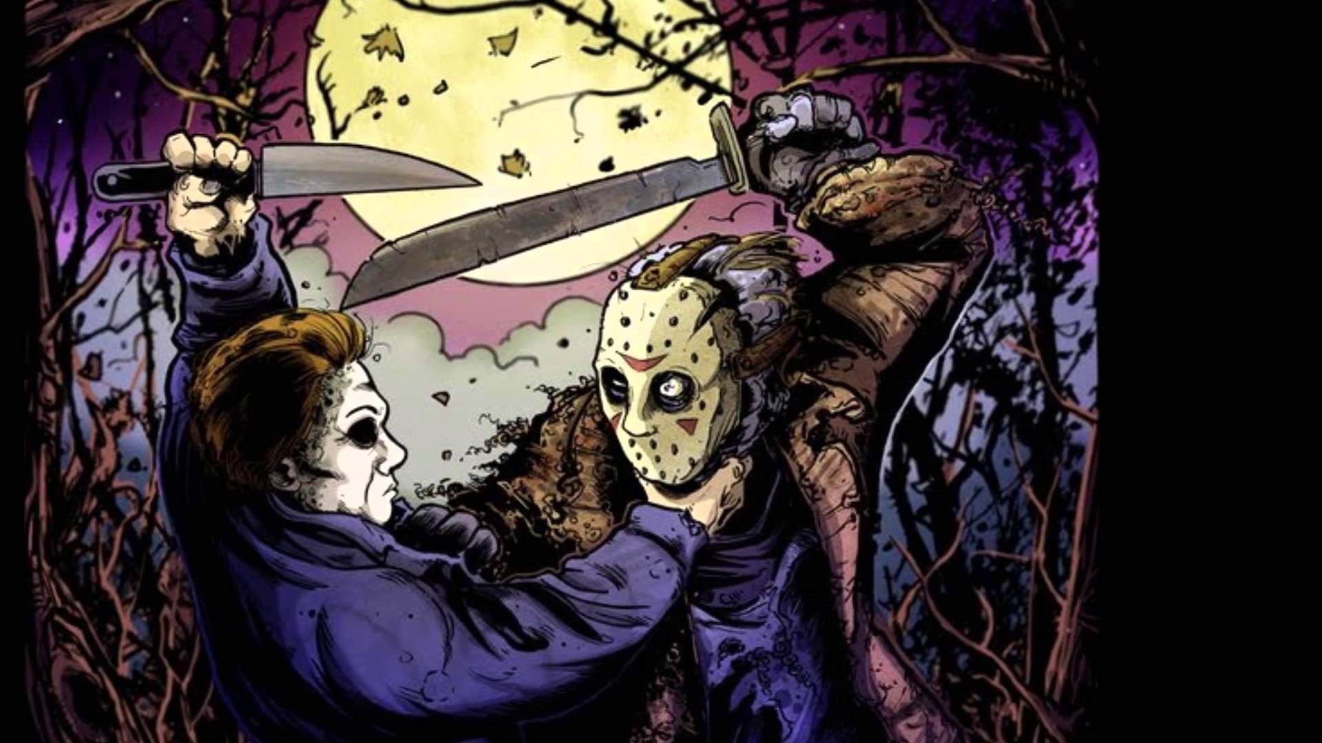 1920x1080 Halloween 2 Wallpaper Voorhees Vs Michael Myers Art Wallpaper & Background Download, Desktop