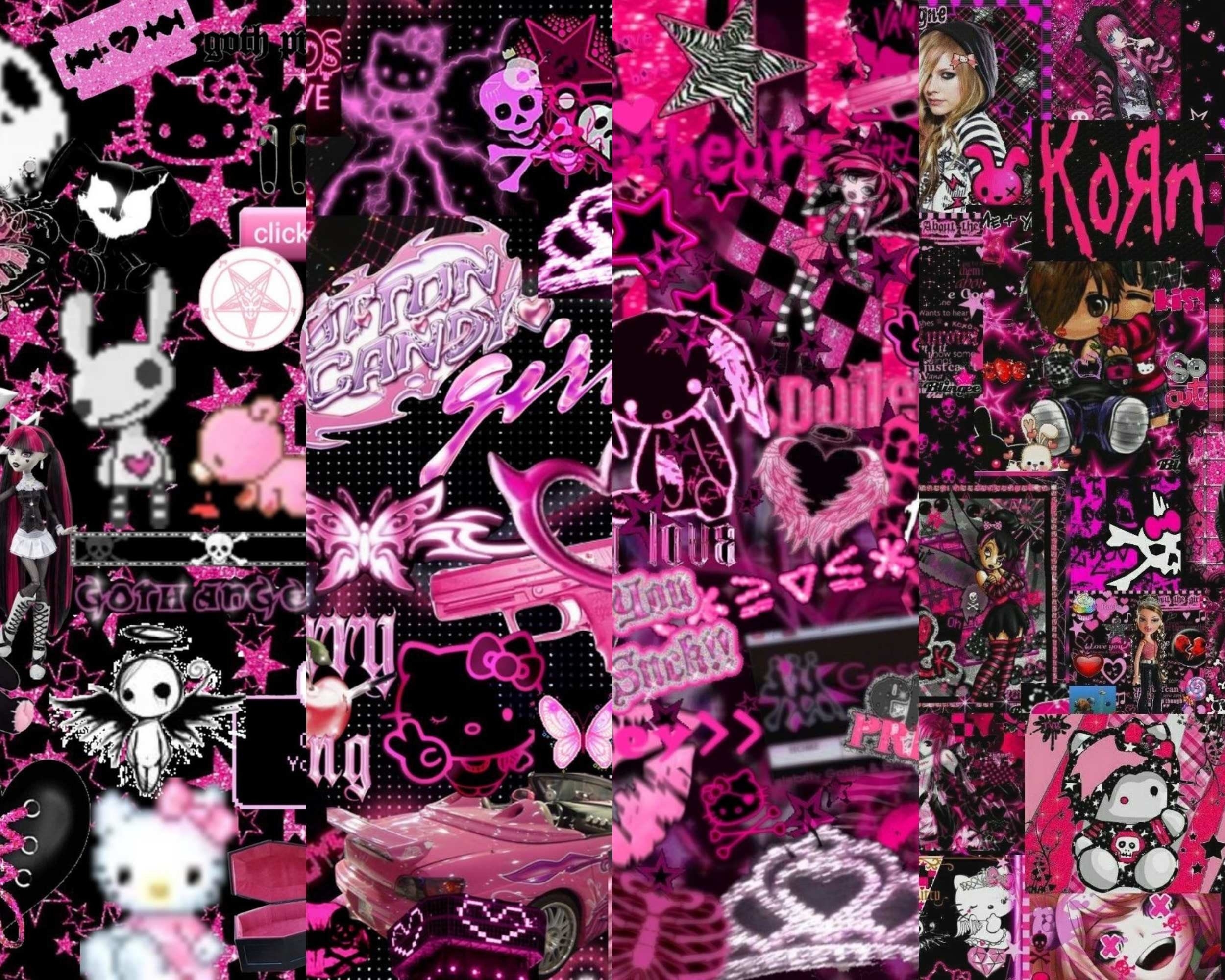 2500x2000 Y2k, Emo, Goth, Punk Wall Collage Kit, Desktop