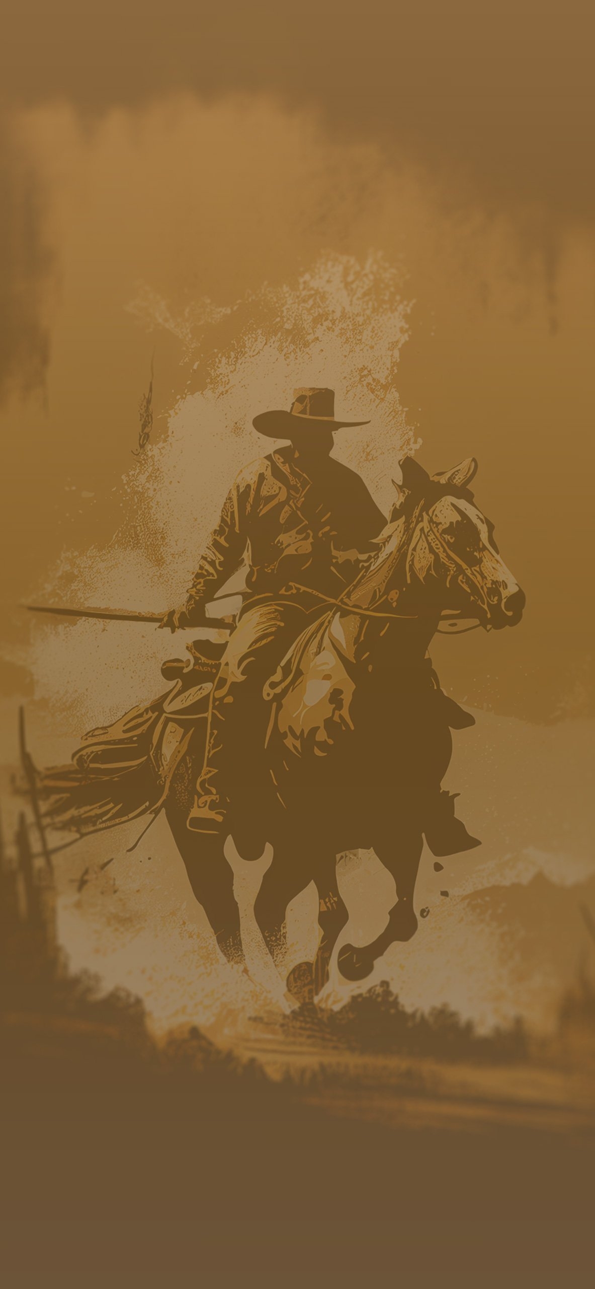 1190x2560 Cowboy Brown Art Wallpaper Aesthetic Wallpaper iPhone, Phone