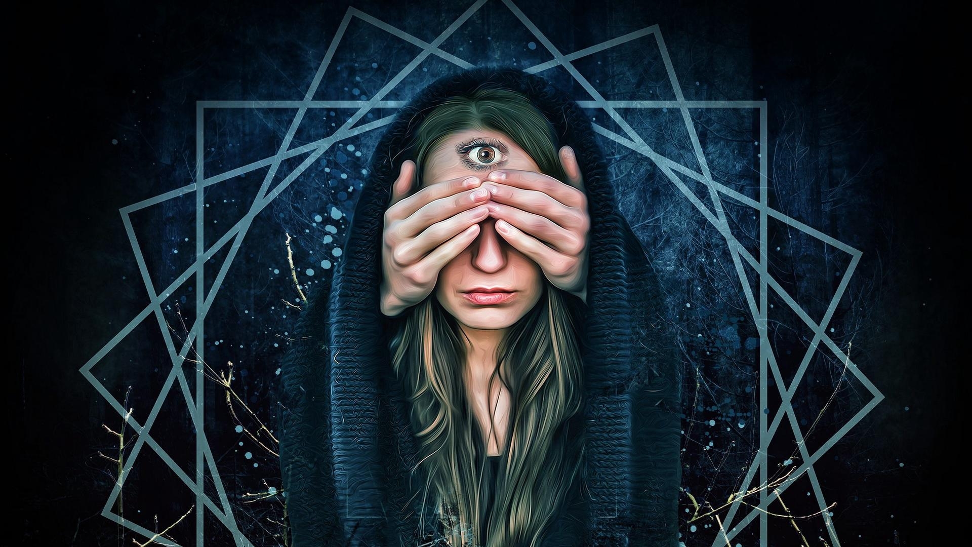 1920x1080 Download wallpaper  third eye, eyes, hands, art full HD, Desktop