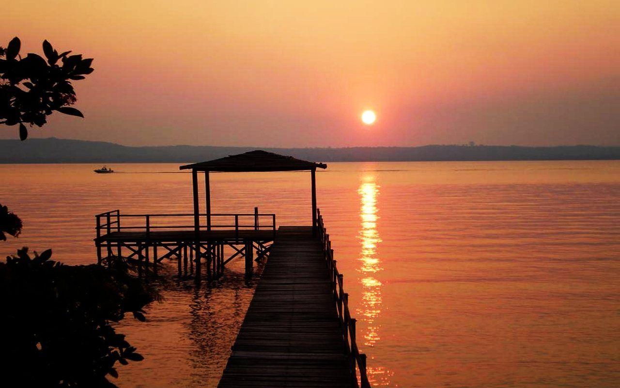 1280x800 Atardecer en el Lago Ypacarai, Desktop