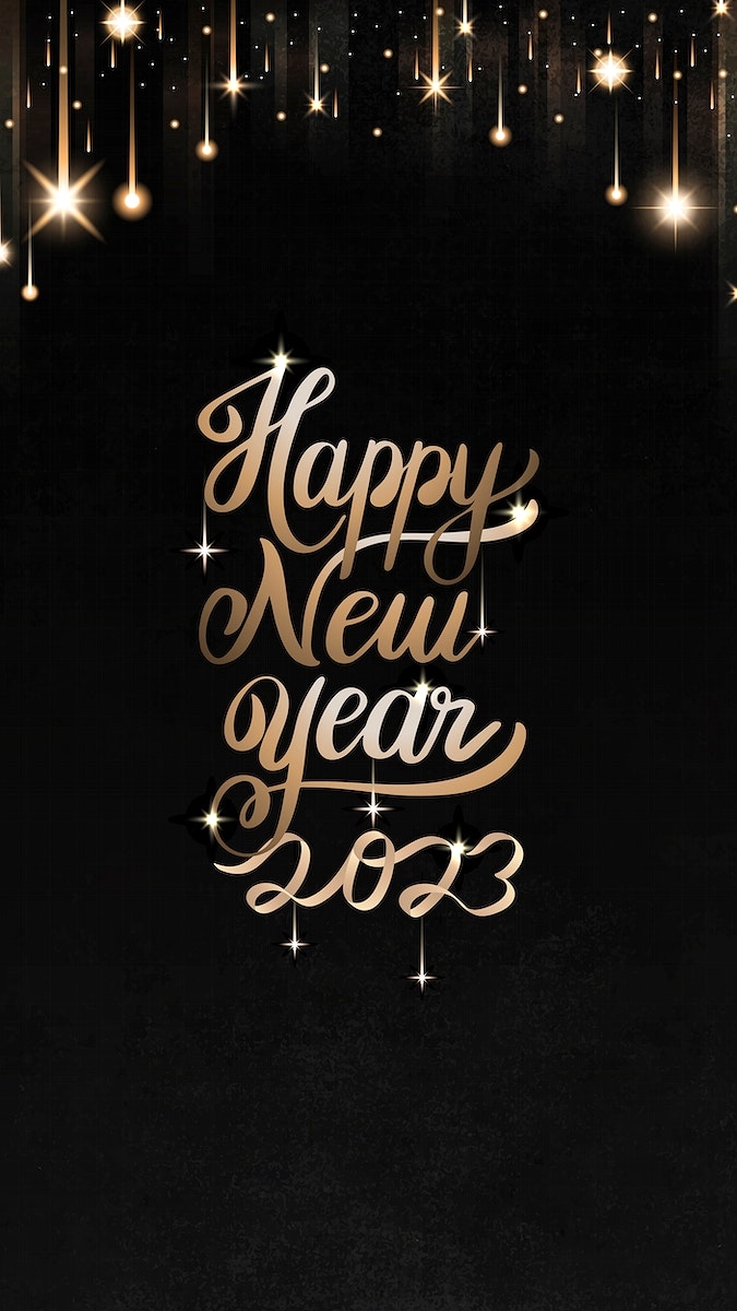 680x1200 2023 gold happy new year, Phone