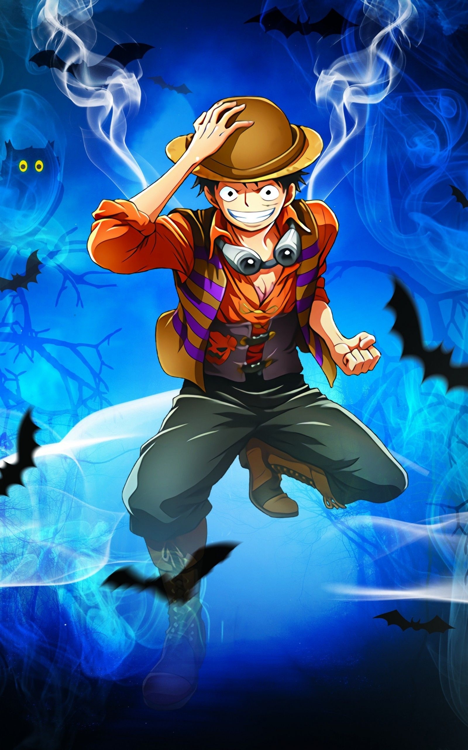 1600x2560 Download  Monkey D. Luffy, Straw Hat Pirates, One Piece, Smiling Wallpaper for Google Nexus 10, Phone