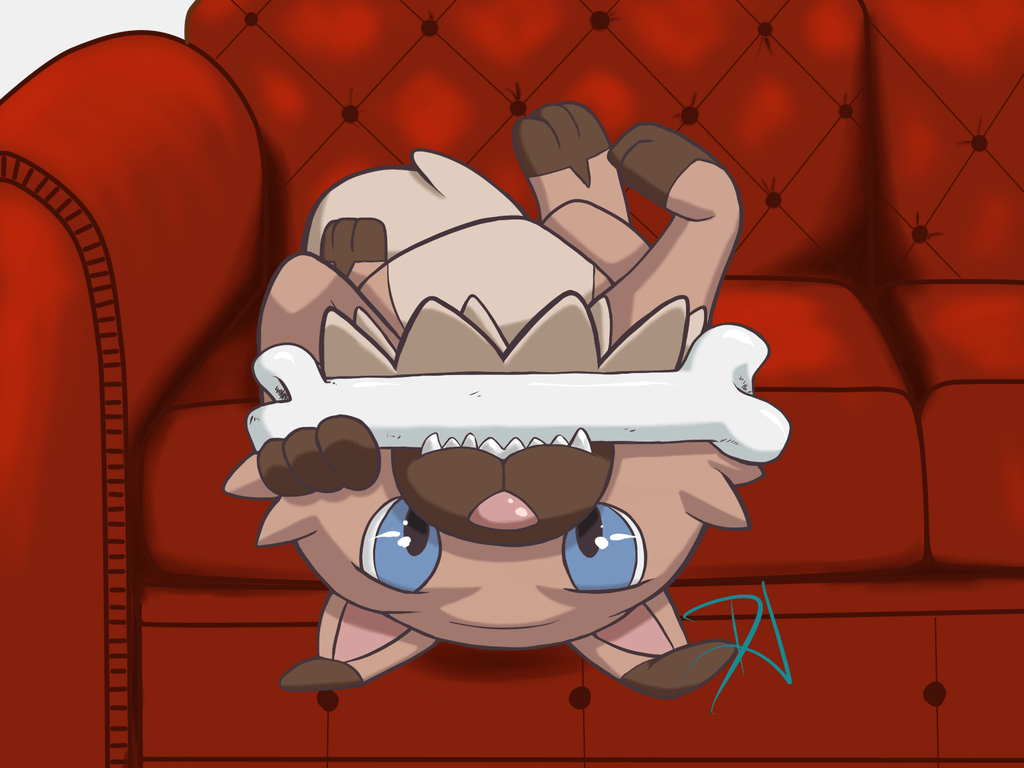 1030x770 Rockruff playing with the bone. Pokémon, Desktop