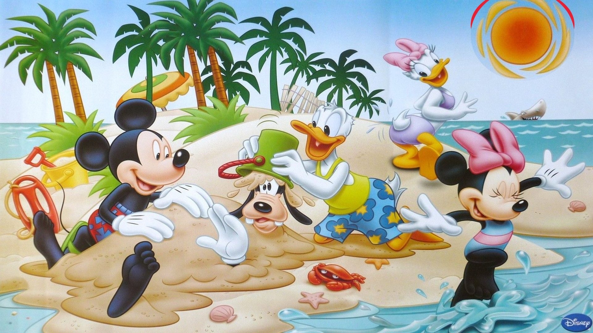 1920x1080 movie, mickey mouse, beach, donald, animation, summer, minnie, disney, daisy, Desktop