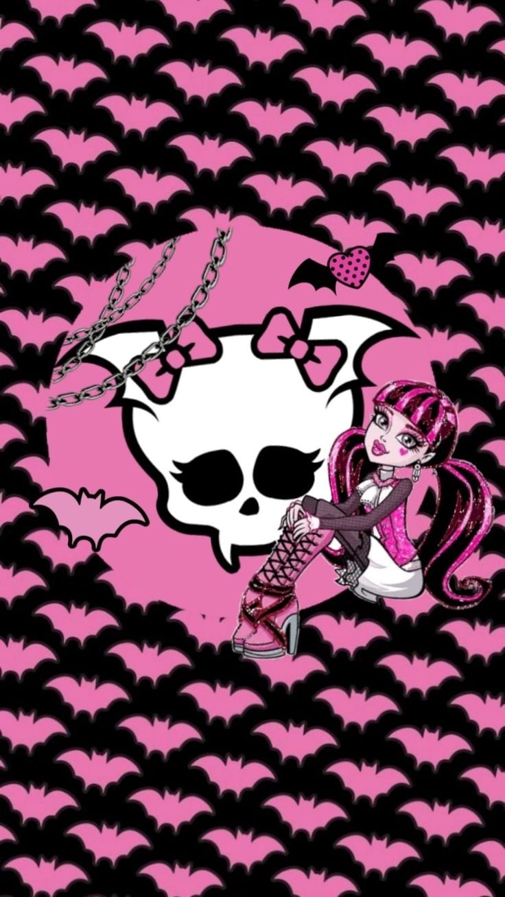 740x1310 Monster high pink and black draculaura, Phone