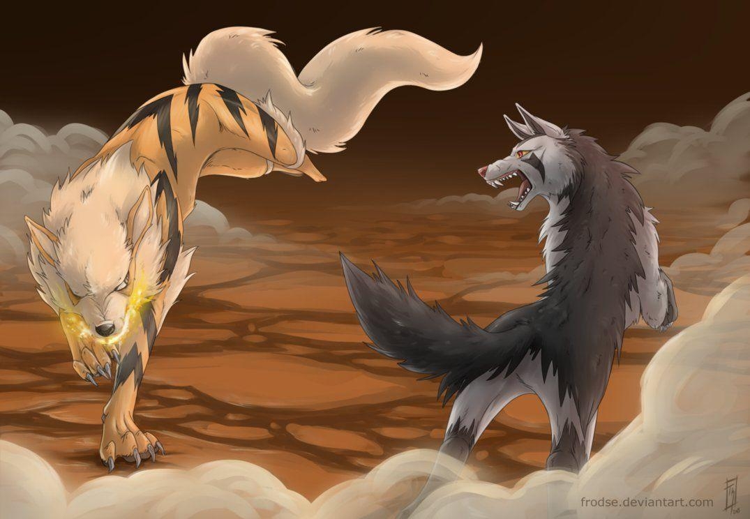 1080x750 Arcanine Vs Mightyena, Desktop