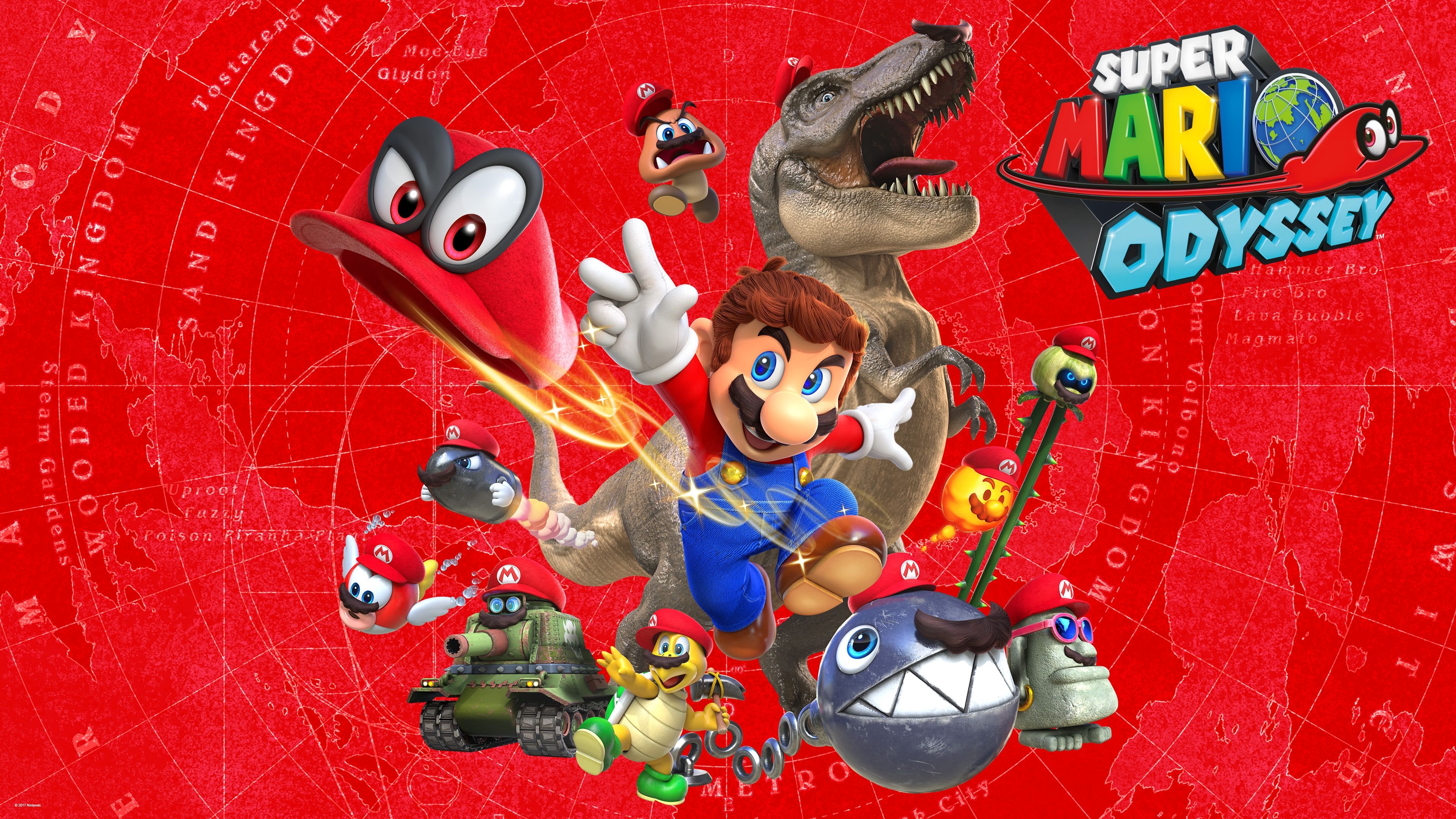 3840x2160 Super Mario Odyssey Red Map UHD 4K Wallpaper, Desktop